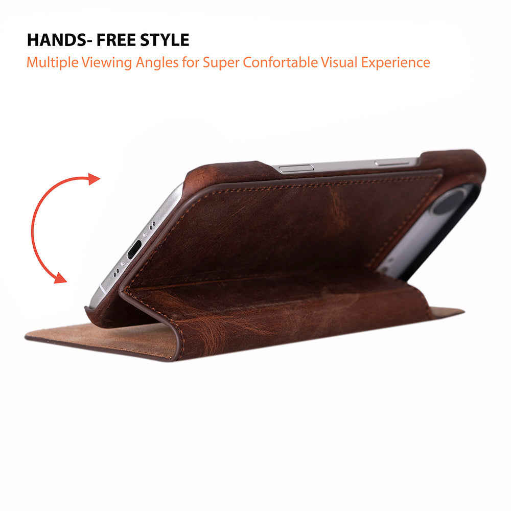 Decatur iPhone 17 Air Leather Folio Wallet Case