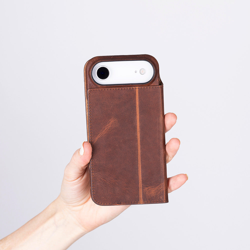 Decatur iPhone 17 Air Leather Folio Wallet Case