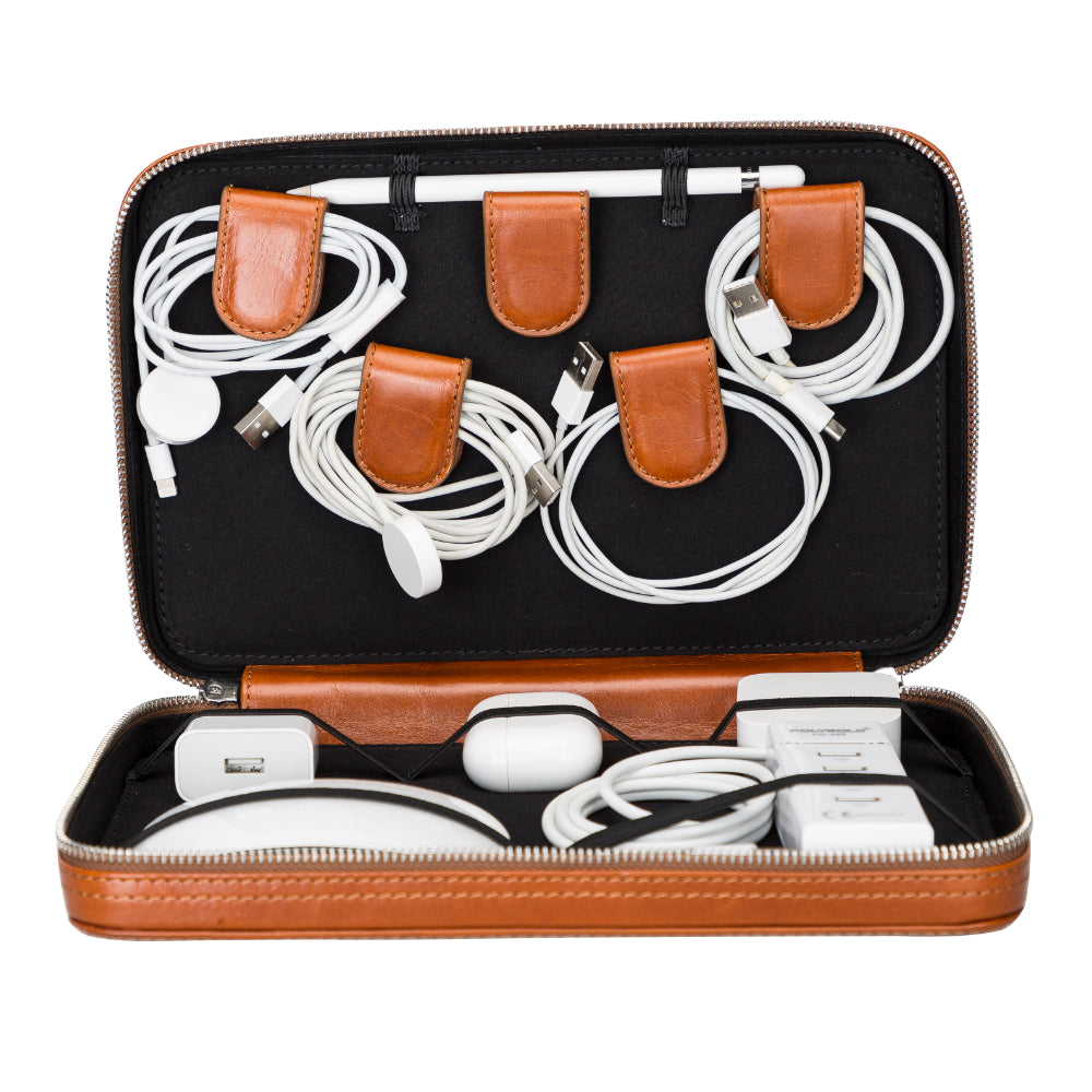 Medicine Handmade Leather Cable Travel Organizer - TORONATA -