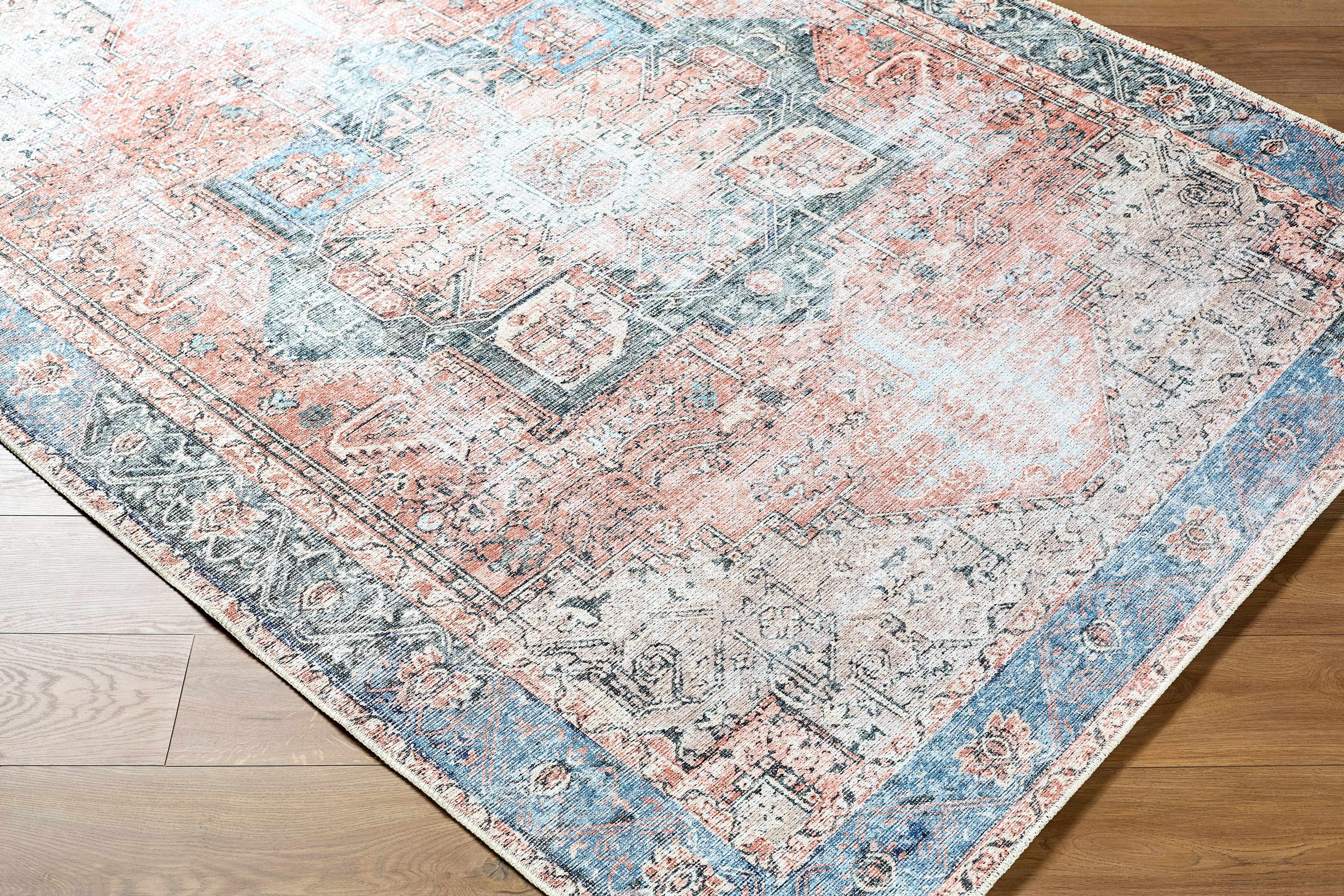 Rosman Distressed Washable Rug Area Rug