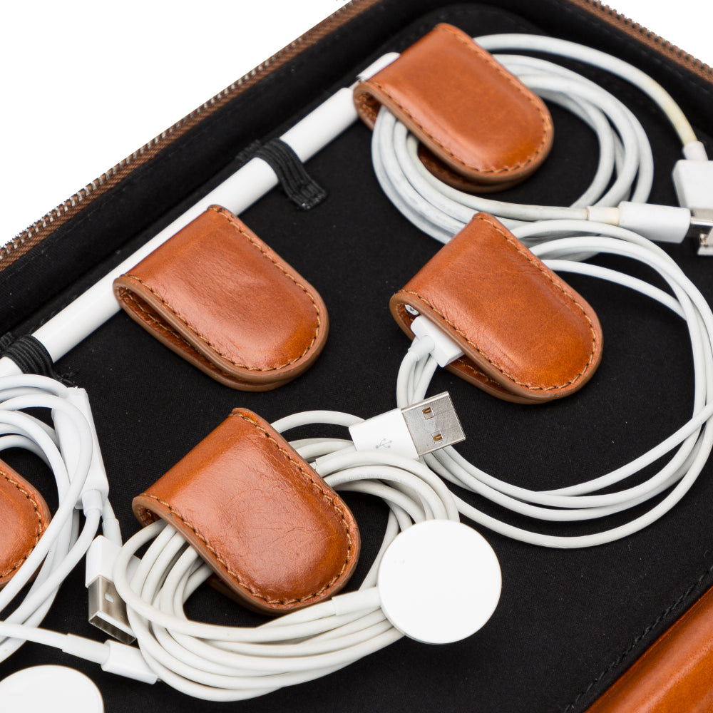 Medicine Handmade Leather Cable Travel Organizer - TORONATA -