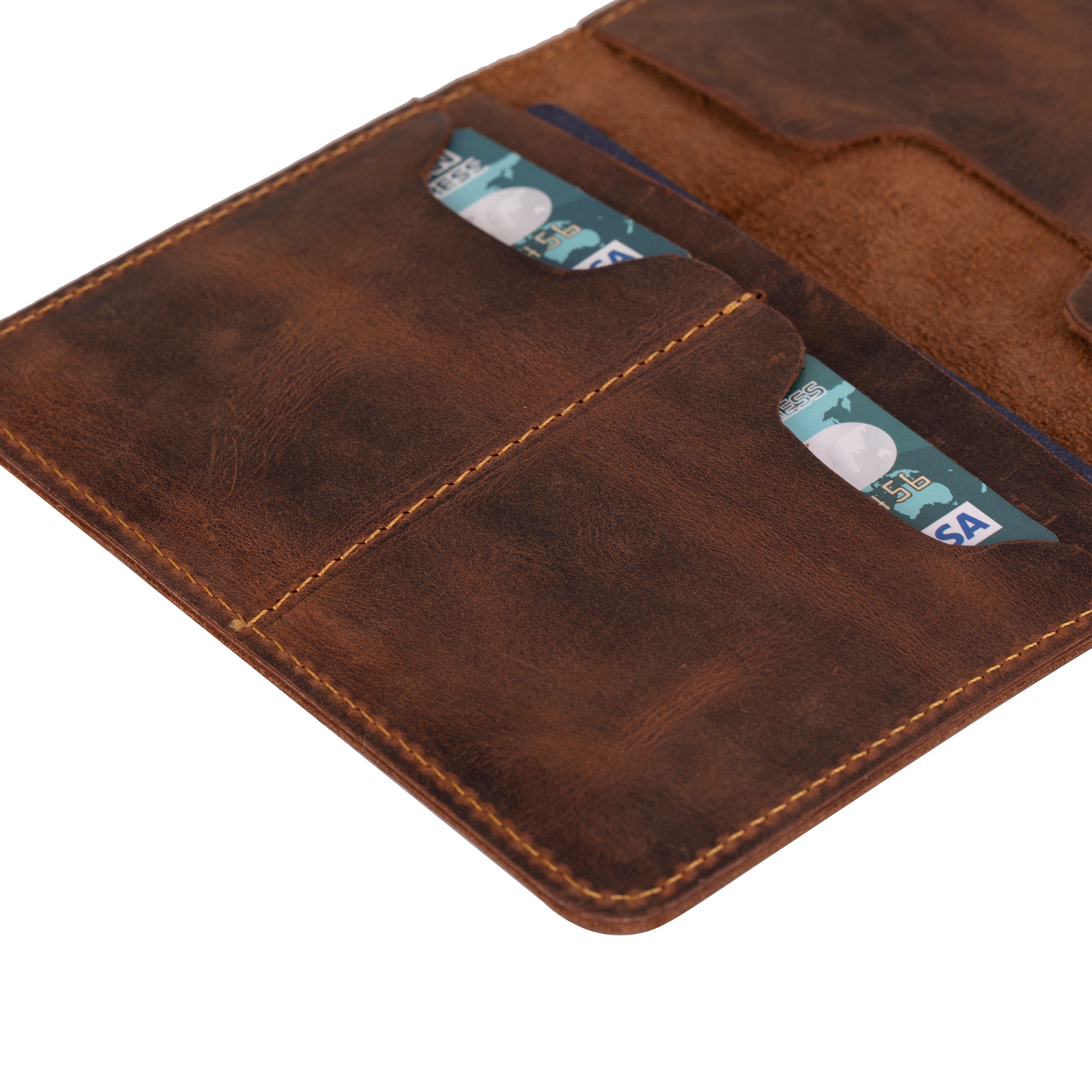 Tempe Genuine Leather Passport Holder - Handcrafted Travel Document Organizer5