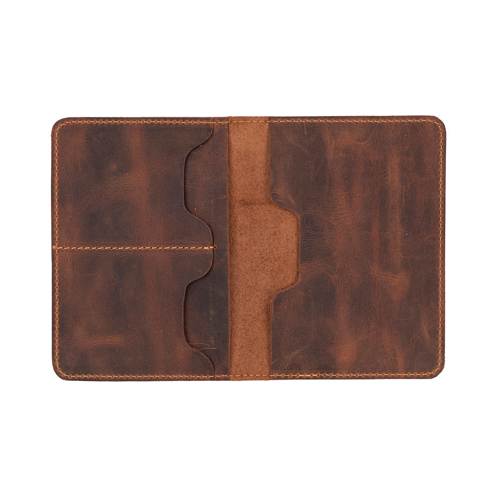 Tempe Genuine Leather Passport Holder - Handcrafted Travel Document Organizer