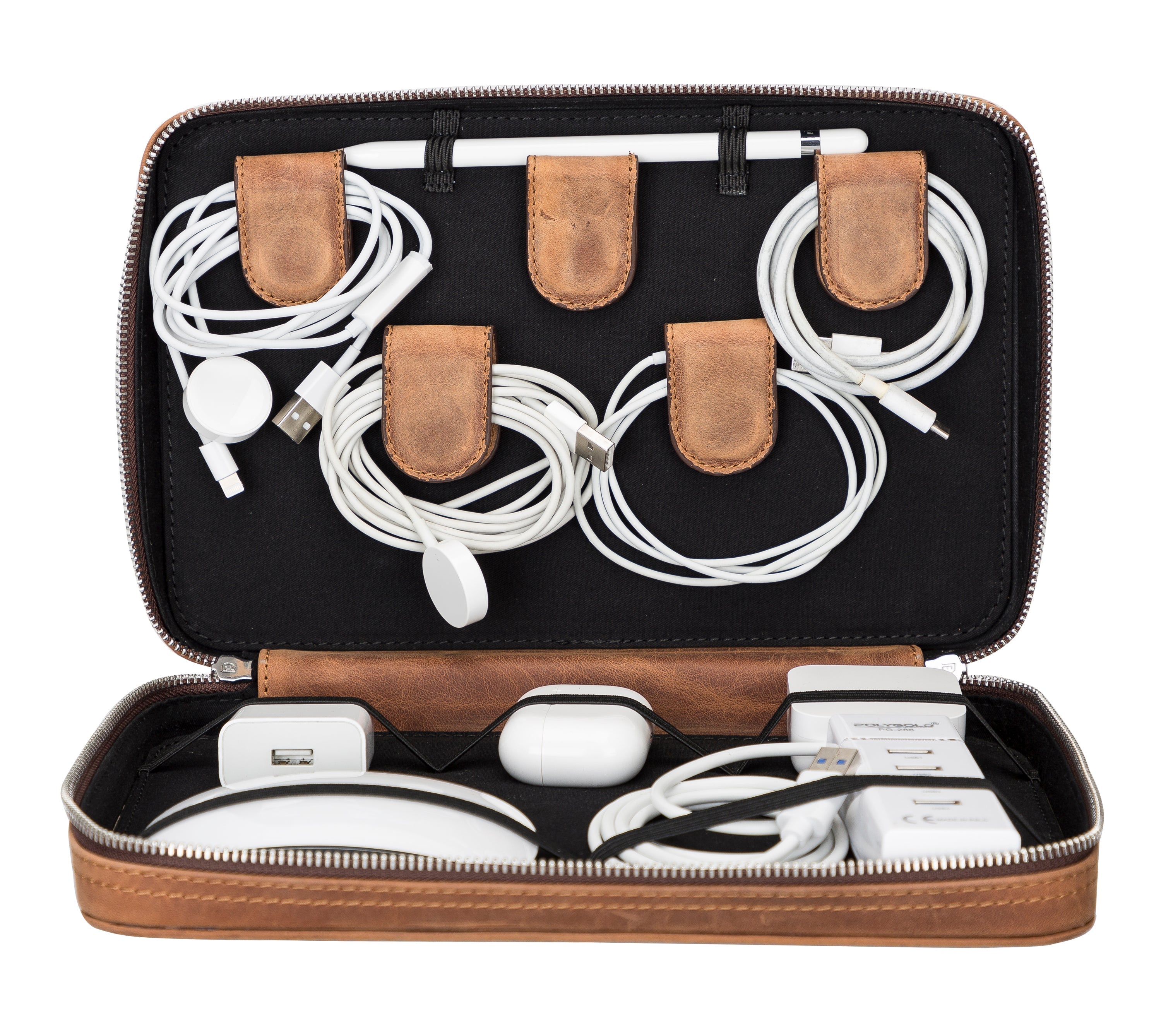 Medicine Handmade Leather Cable Travel Organizer - TORONATA -