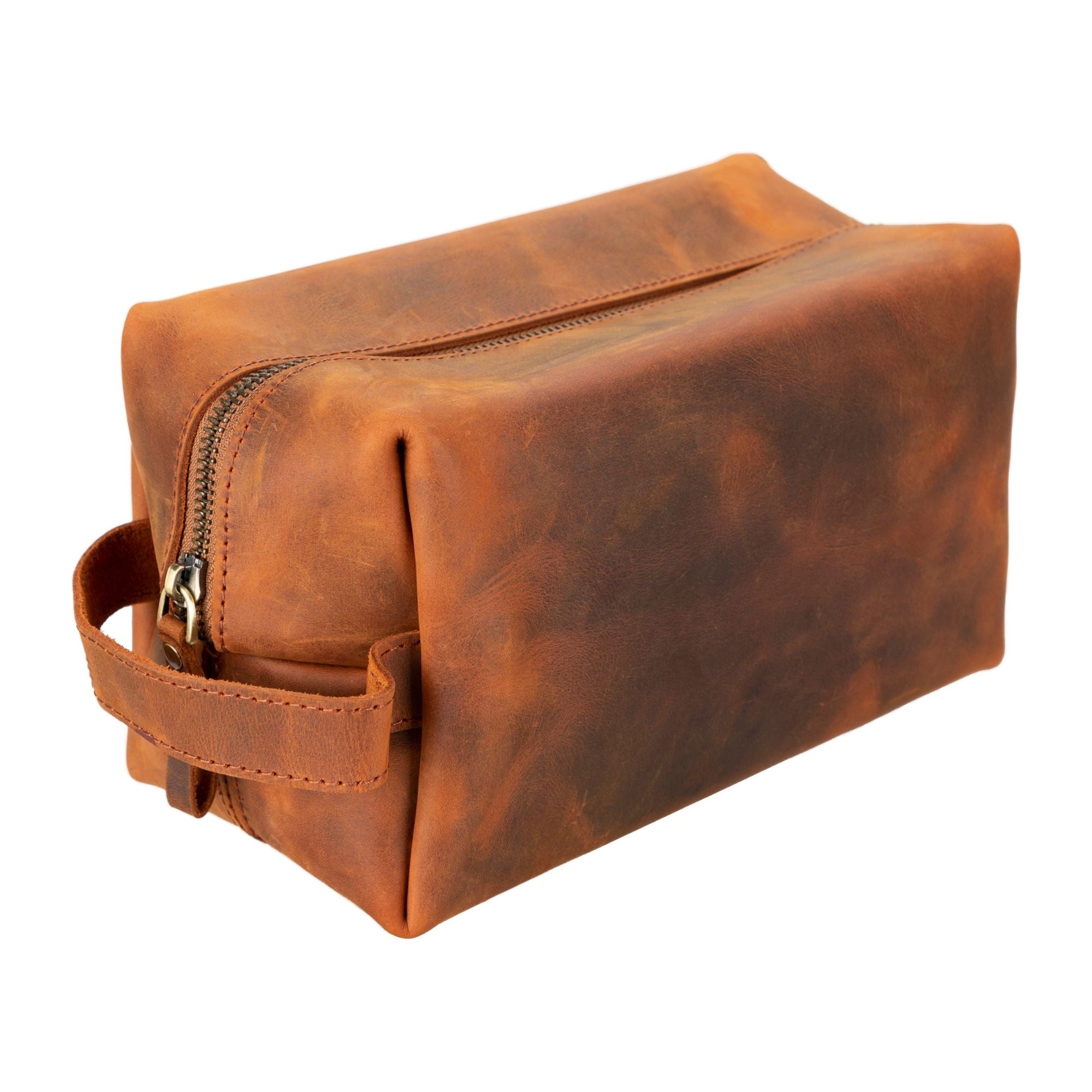 oswego men's leather dopp kit & small travel handbag - toronata -