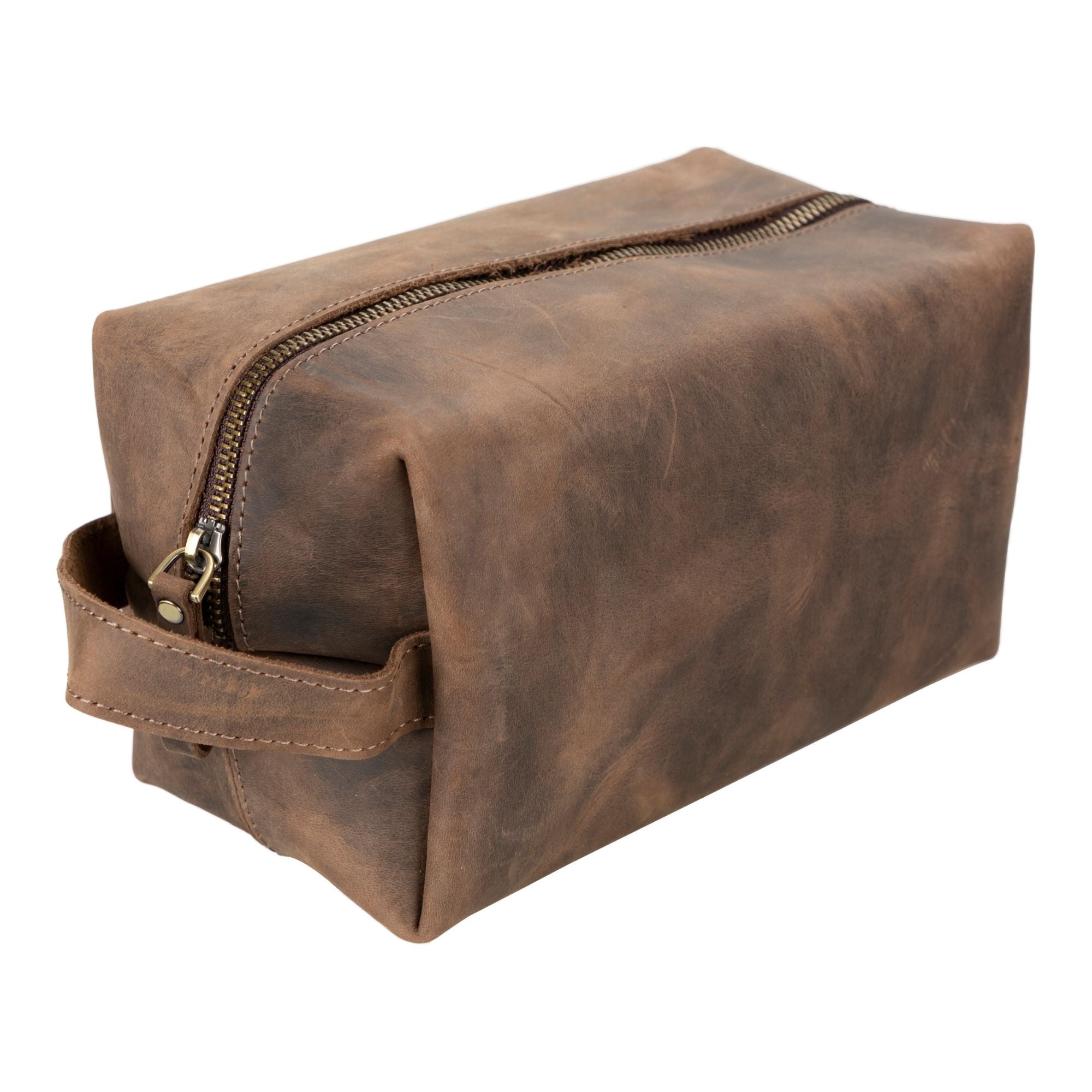 oswego men's leather dopp kit & small travel handbag - toronata -