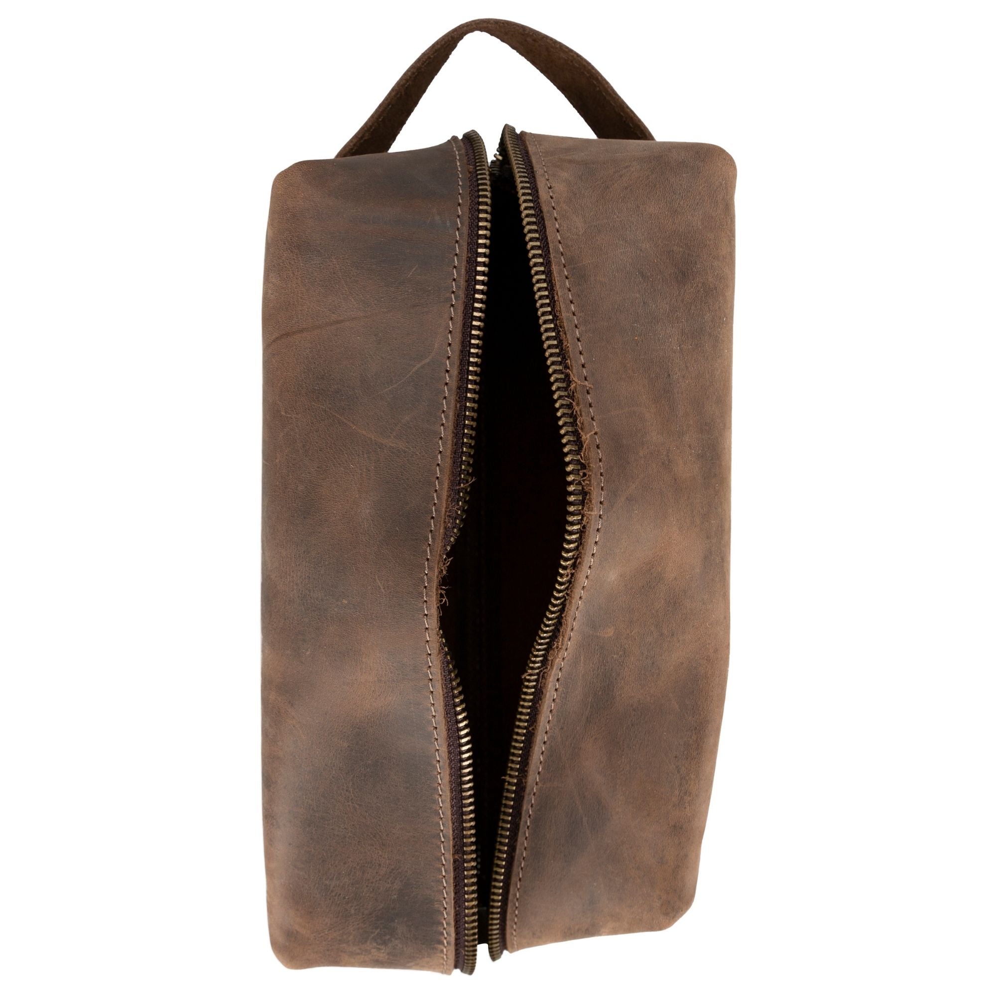 oswego men's leather dopp kit & small travel handbag - toronata -