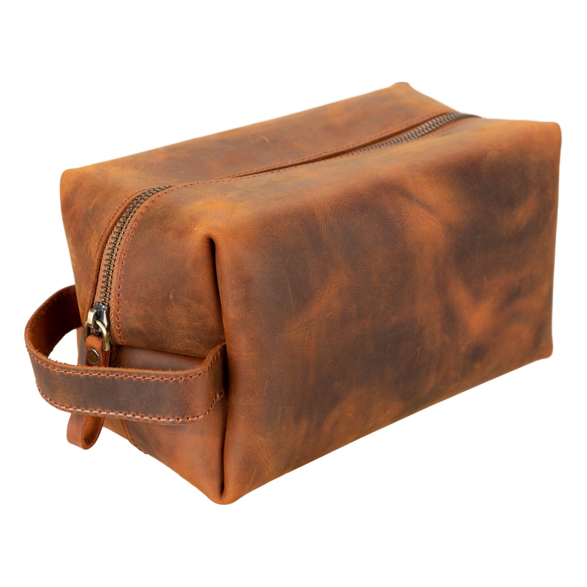 oswego men's leather dopp kit & small travel handbag - toronata -