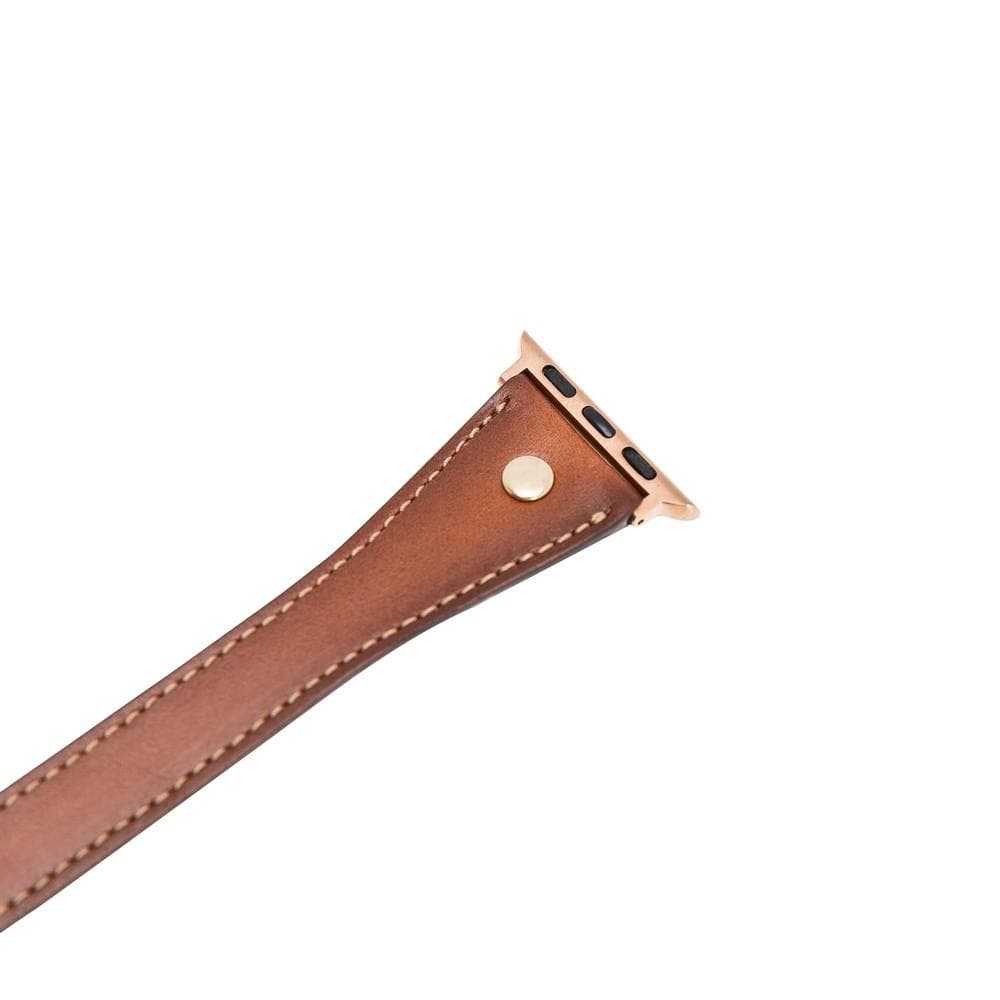 Hector Double Tour Leather Apple Watch Band with Gold Trok - TORONATA - color_