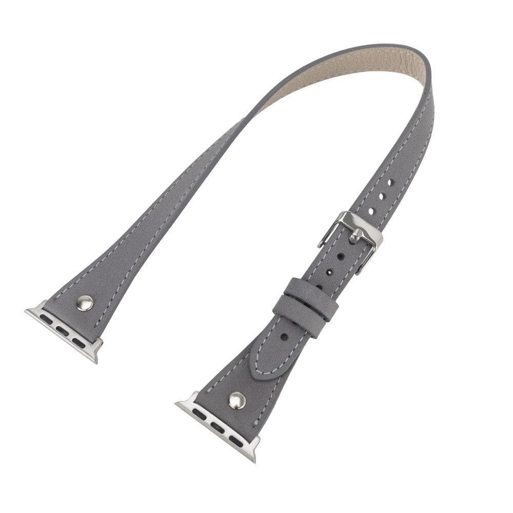 Hector Double Tour Leather Apple Watch Band with Silver Trok - TORONATA - color_