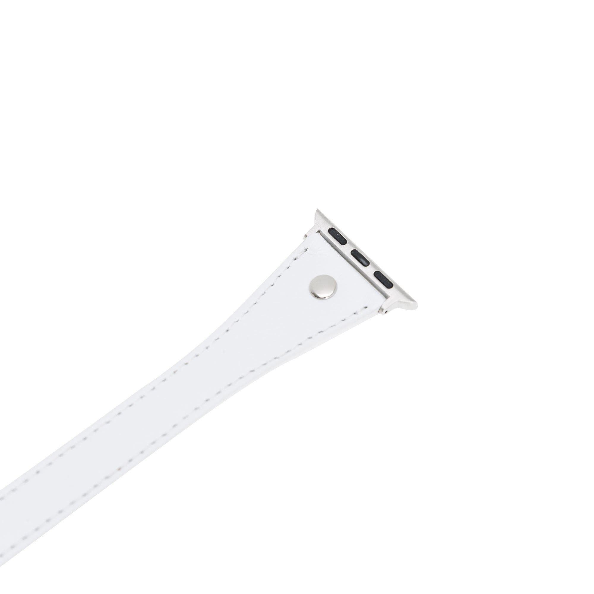 Hector Double Tour Leather Apple Watch Band with Silver Trok - TORONATA - color_