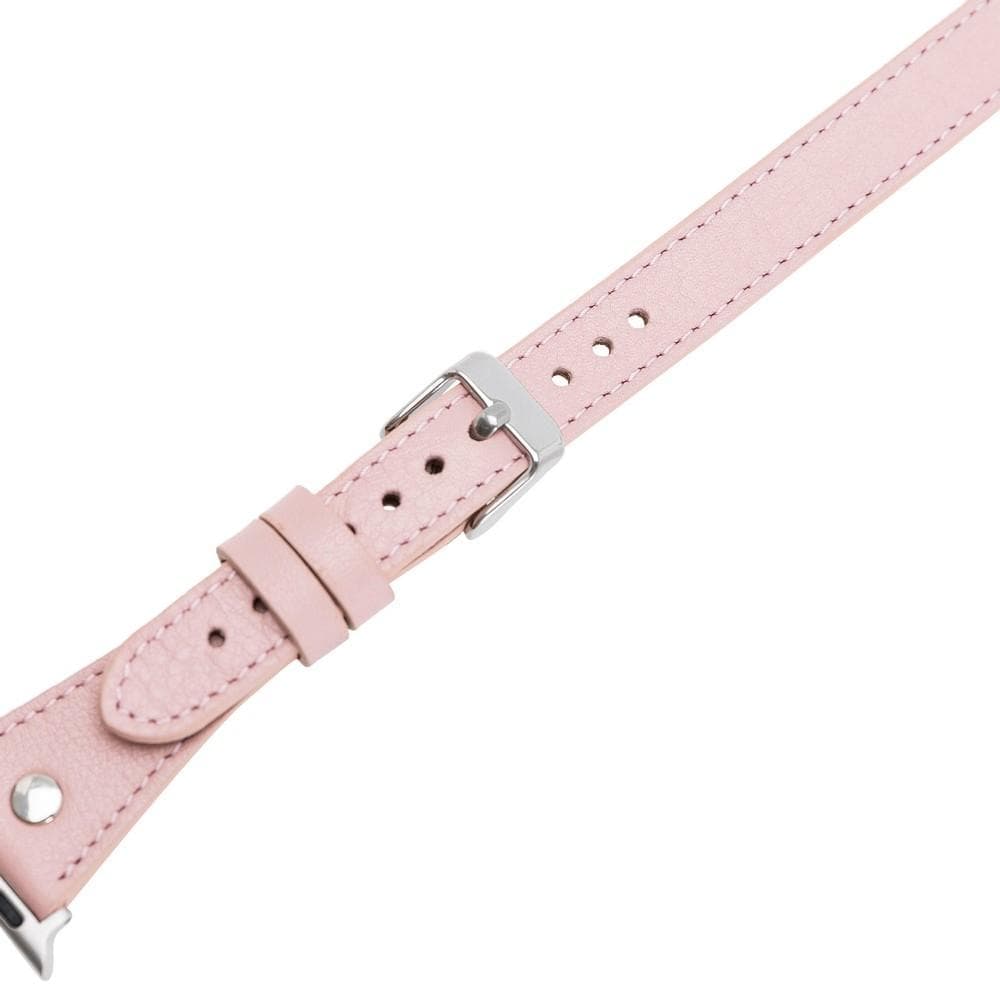 Hector Double Tour Leather Apple Watch Band with Silver Trok - TORONATA - color_