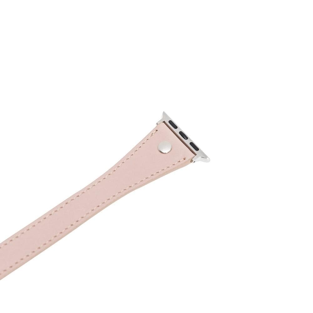 Hector Double Tour Leather Apple Watch Band with Silver Trok - TORONATA - color_