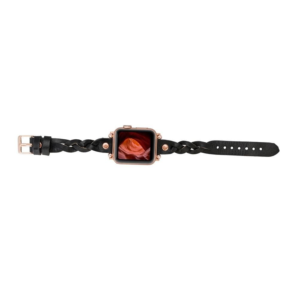 Wanda Ferro Braided Rose Gold Trok Style Leather Apple Watch Band - TORONATA - color_