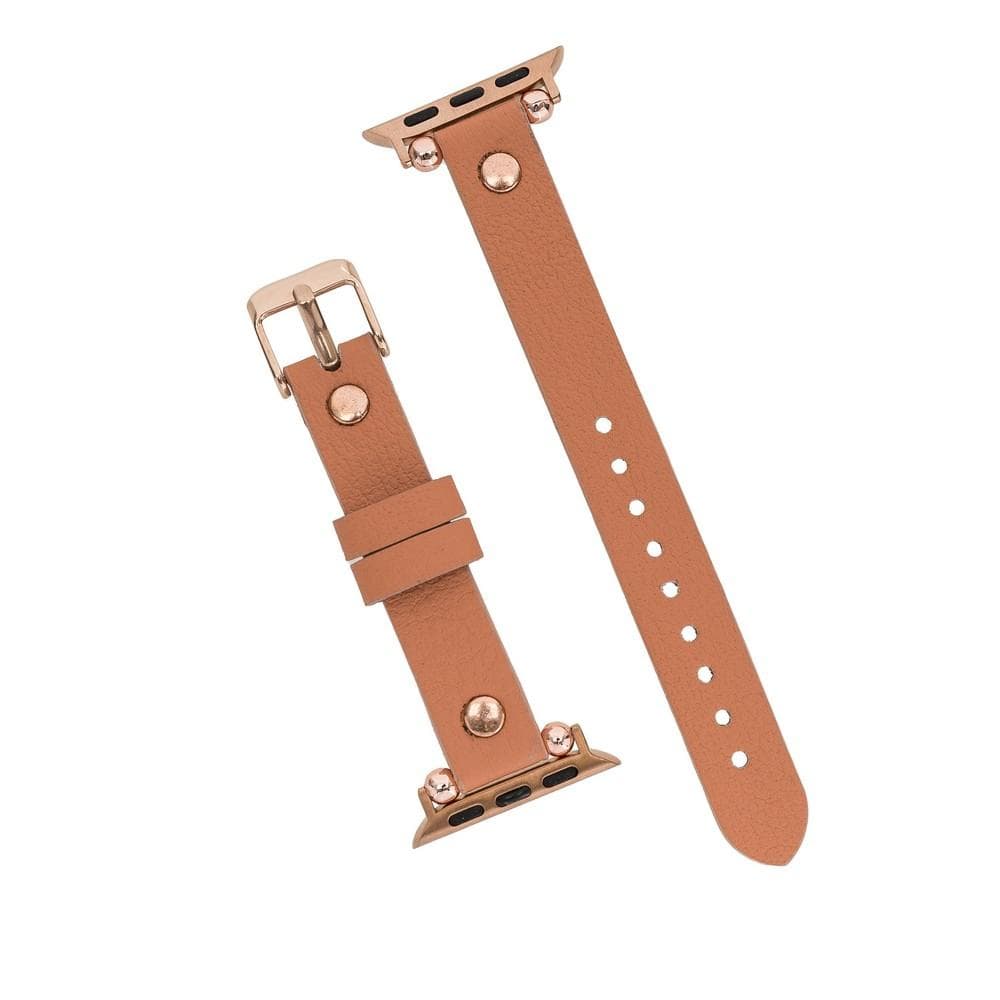 Ferro Leather Apple Watch Band with Rose Gold Trok - TORONATA - color_
