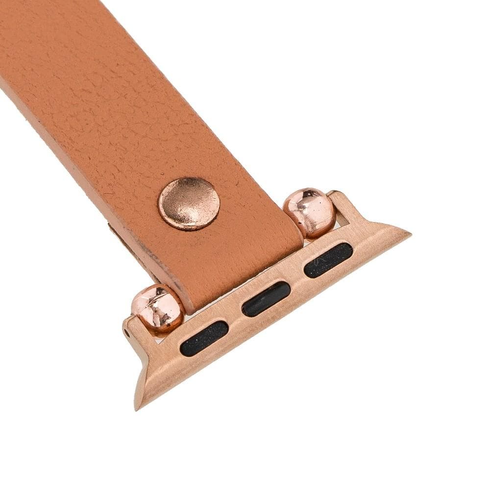 Ferro Leather Apple Watch Band with Rose Gold Trok - TORONATA - color_