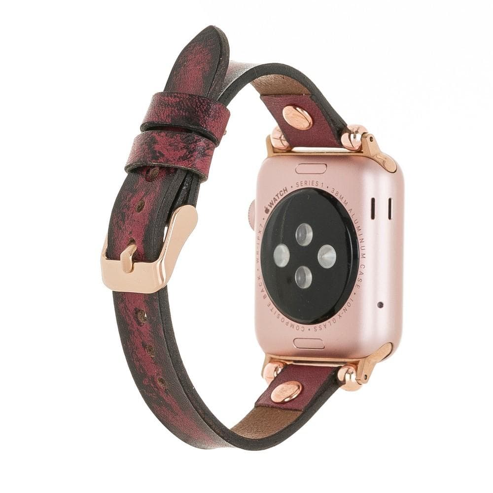 Ferro Leather Apple Watch Band with Rose Gold Trok - TORONATA - color_