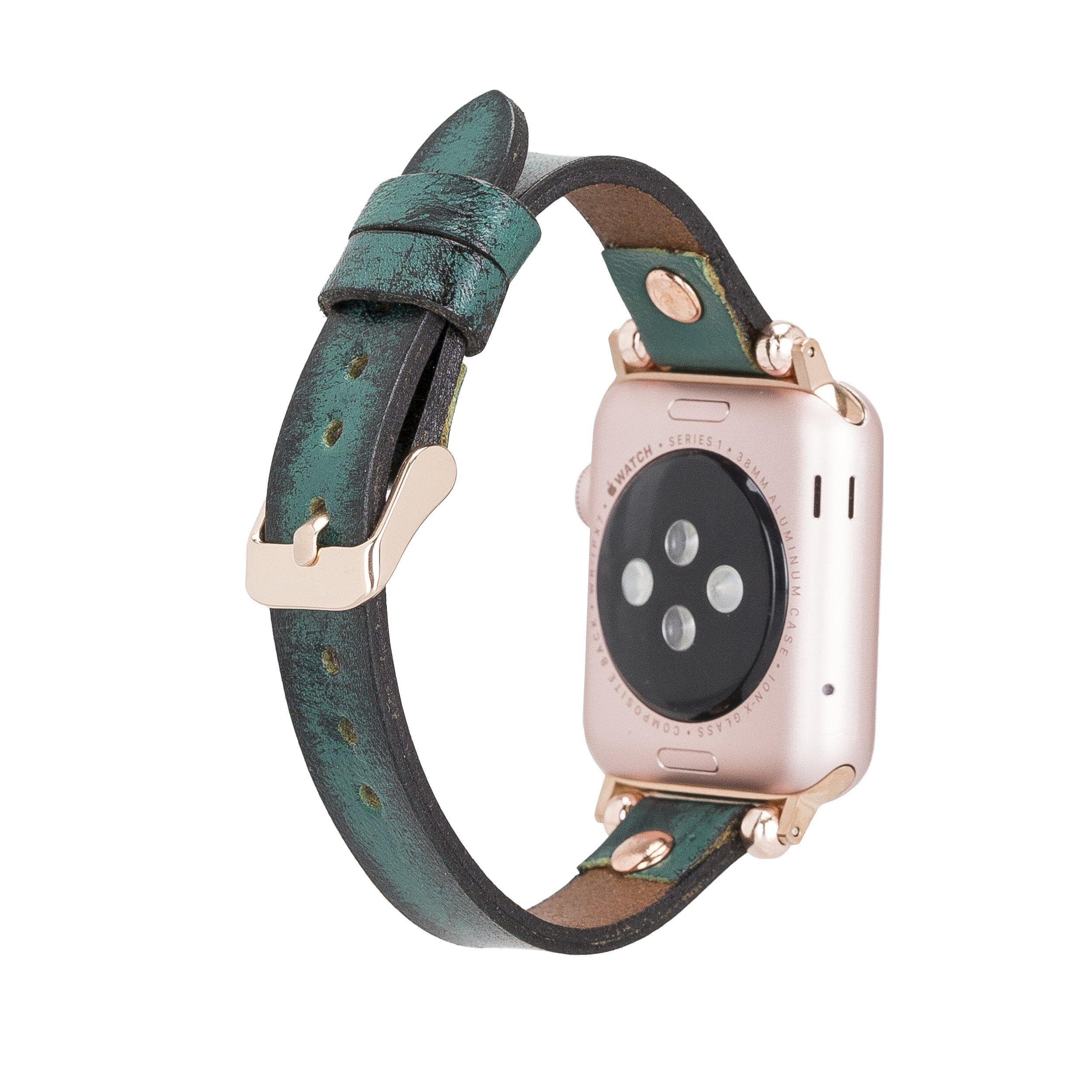 Ferro Leather Apple Watch Band with Rose Gold Trok - TORONATA - color_