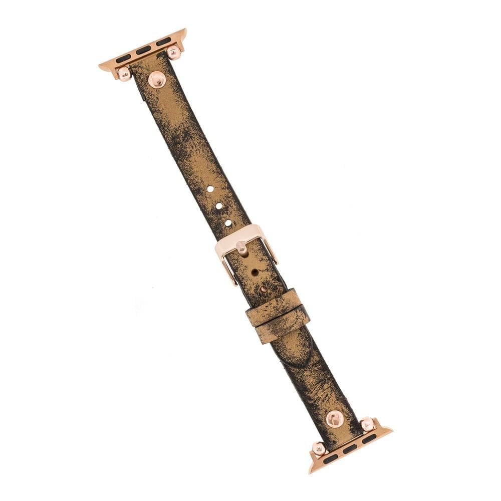 Ferro Leather Apple Watch Band with Rose Gold Trok - TORONATA - color_