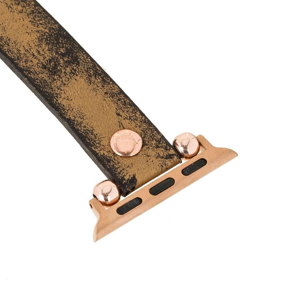Ferro Leather Apple Watch Band with Rose Gold Trok - TORONATA - color_