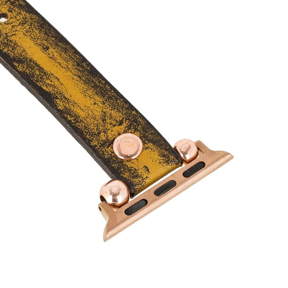 Ferro Leather Apple Watch Band with Rose Gold Trok - TORONATA - color_