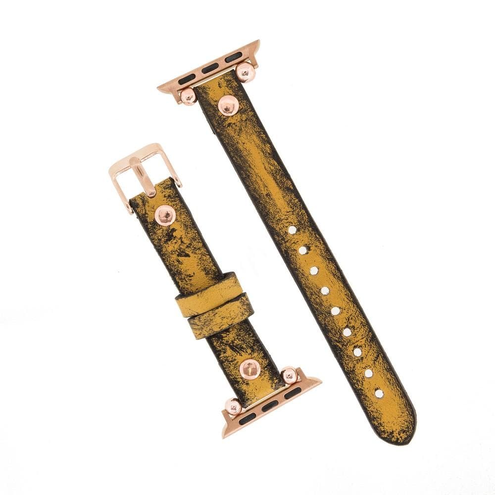 Ferro Leather Apple Watch Band with Rose Gold Trok - TORONATA - color_