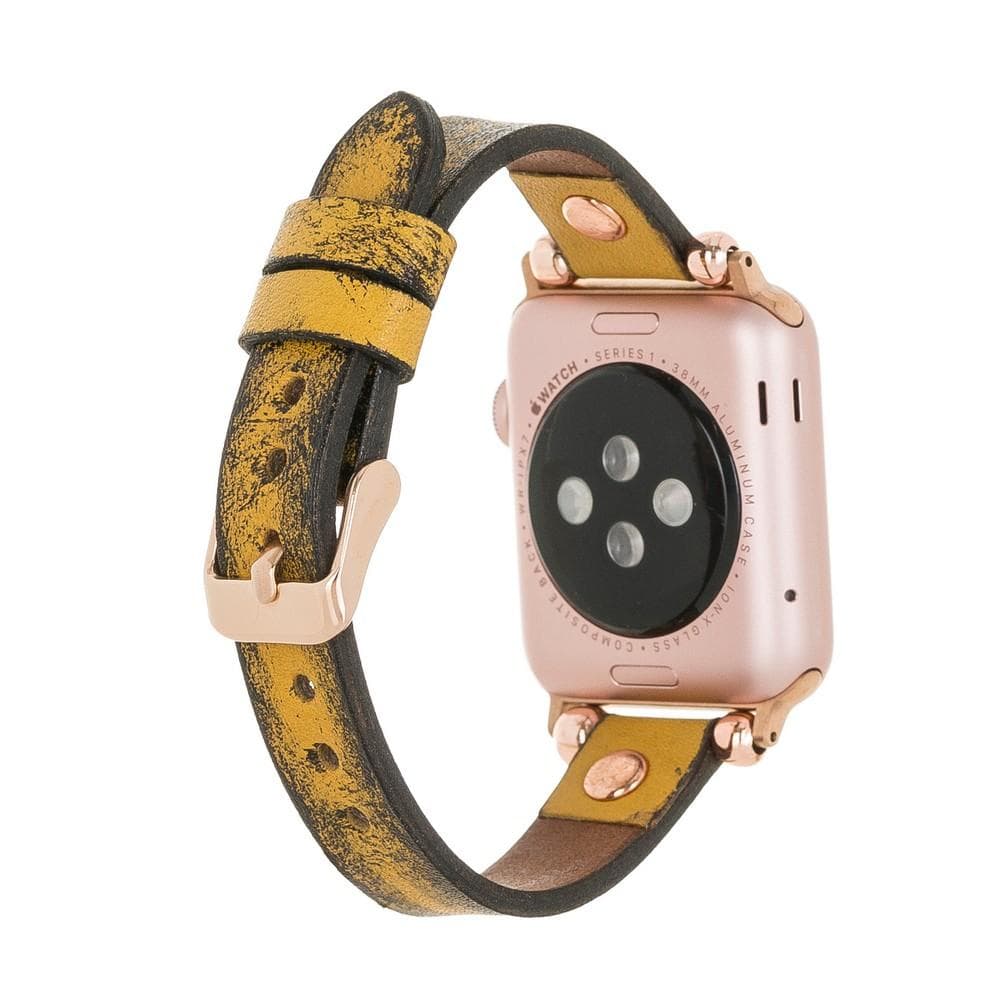 Ferro Leather Apple Watch Band with Rose Gold Trok - TORONATA - color_