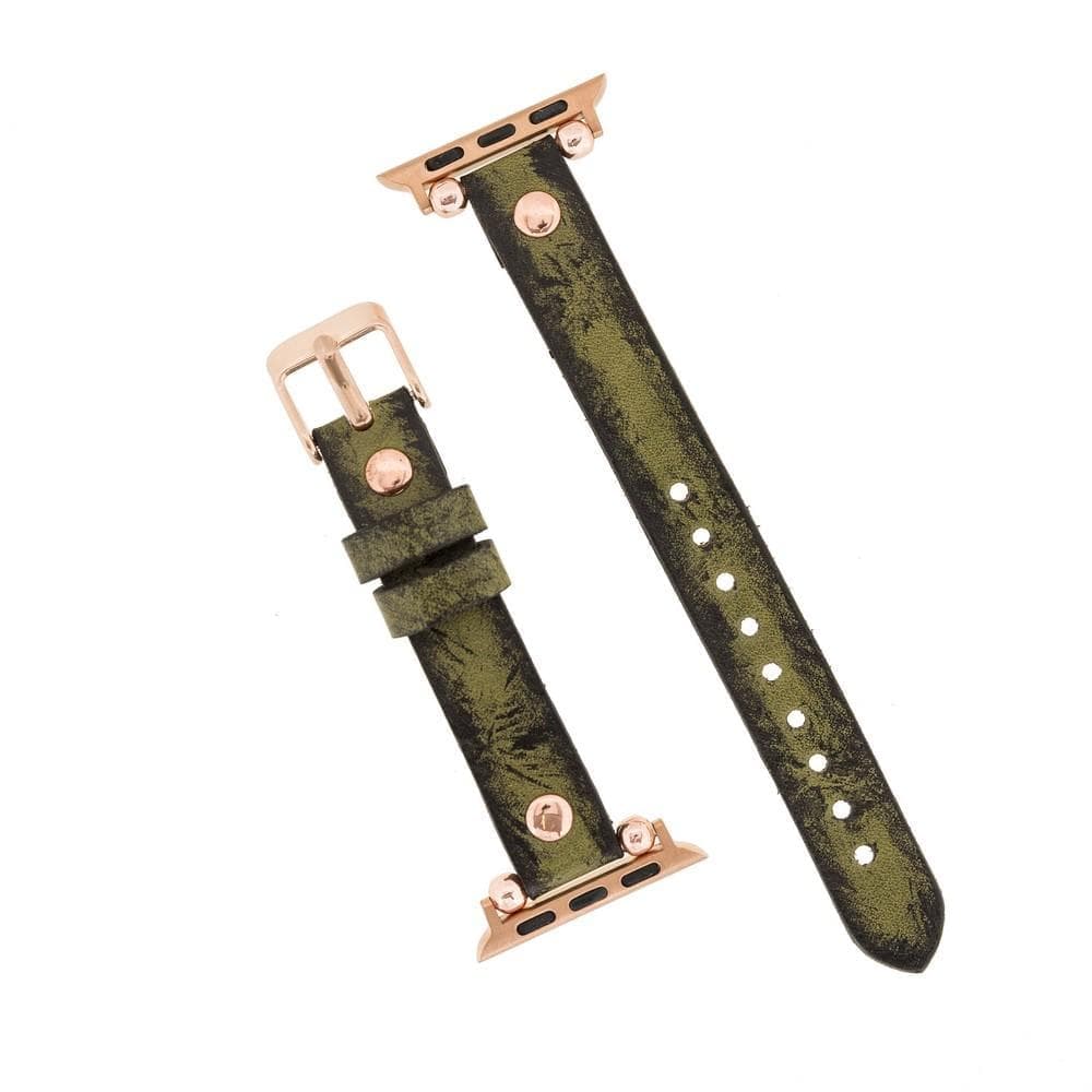 Ferro Leather Apple Watch Band with Rose Gold Trok - TORONATA - color_