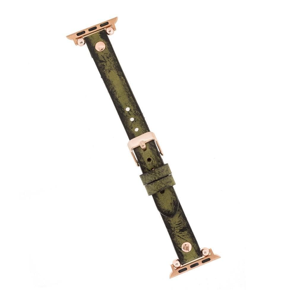 Ferro Leather Apple Watch Band with Rose Gold Trok - TORONATA - color_