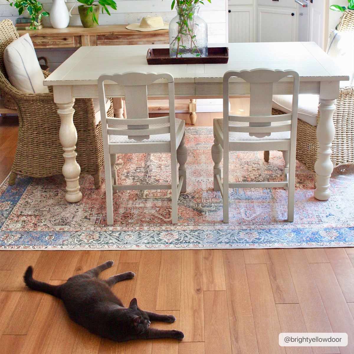 Rosman Distressed Washable Rug Area Rug