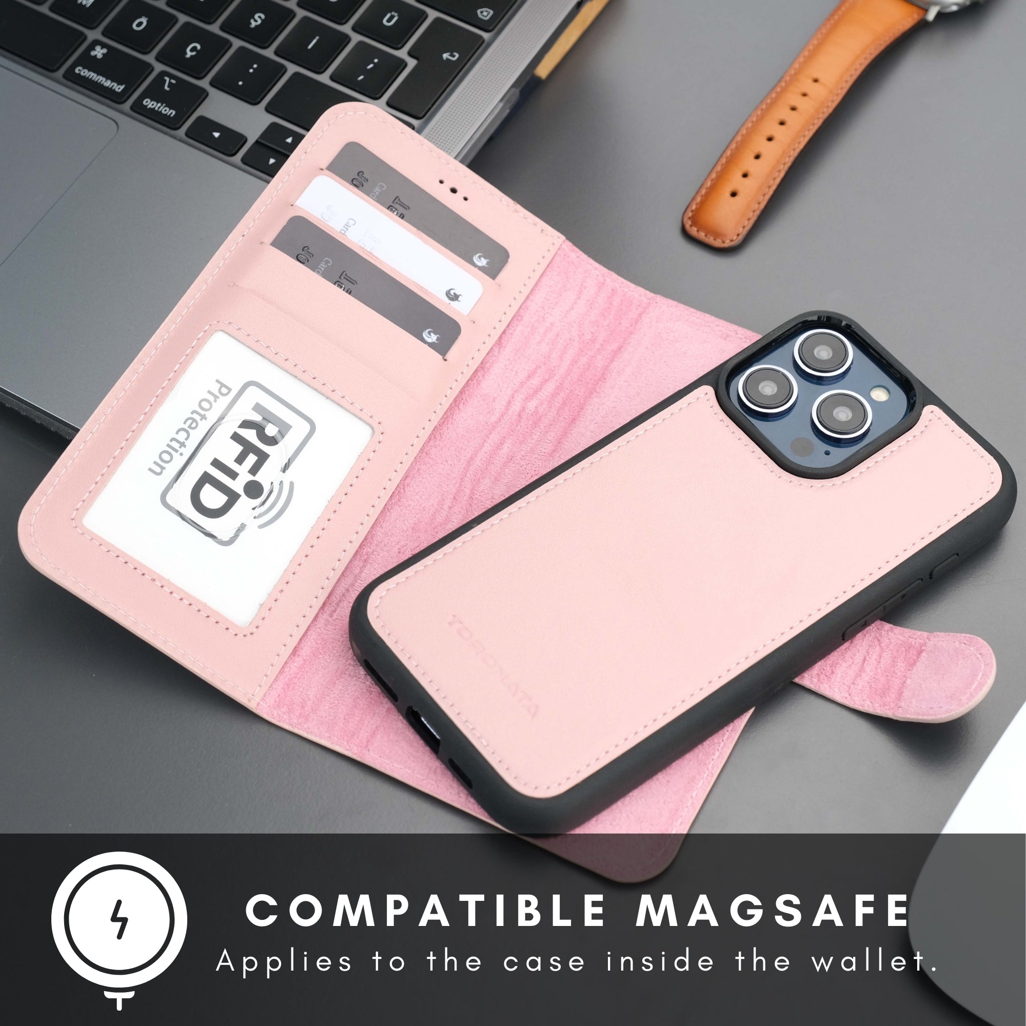 Casper iPhone 16 Pro Wallet Case Leather MagSafe - TORONATA -