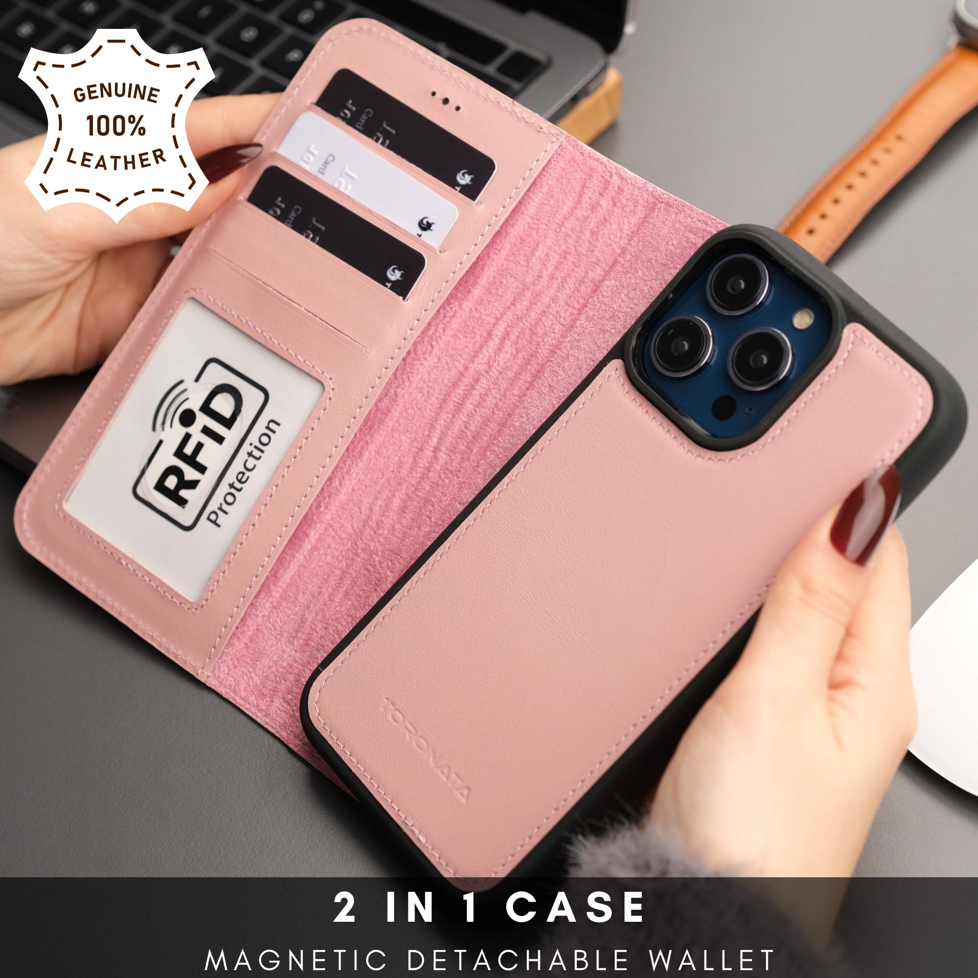 Casper Leather iPhone 14 Plus Wallet Case | MagSafe - TORONATA -