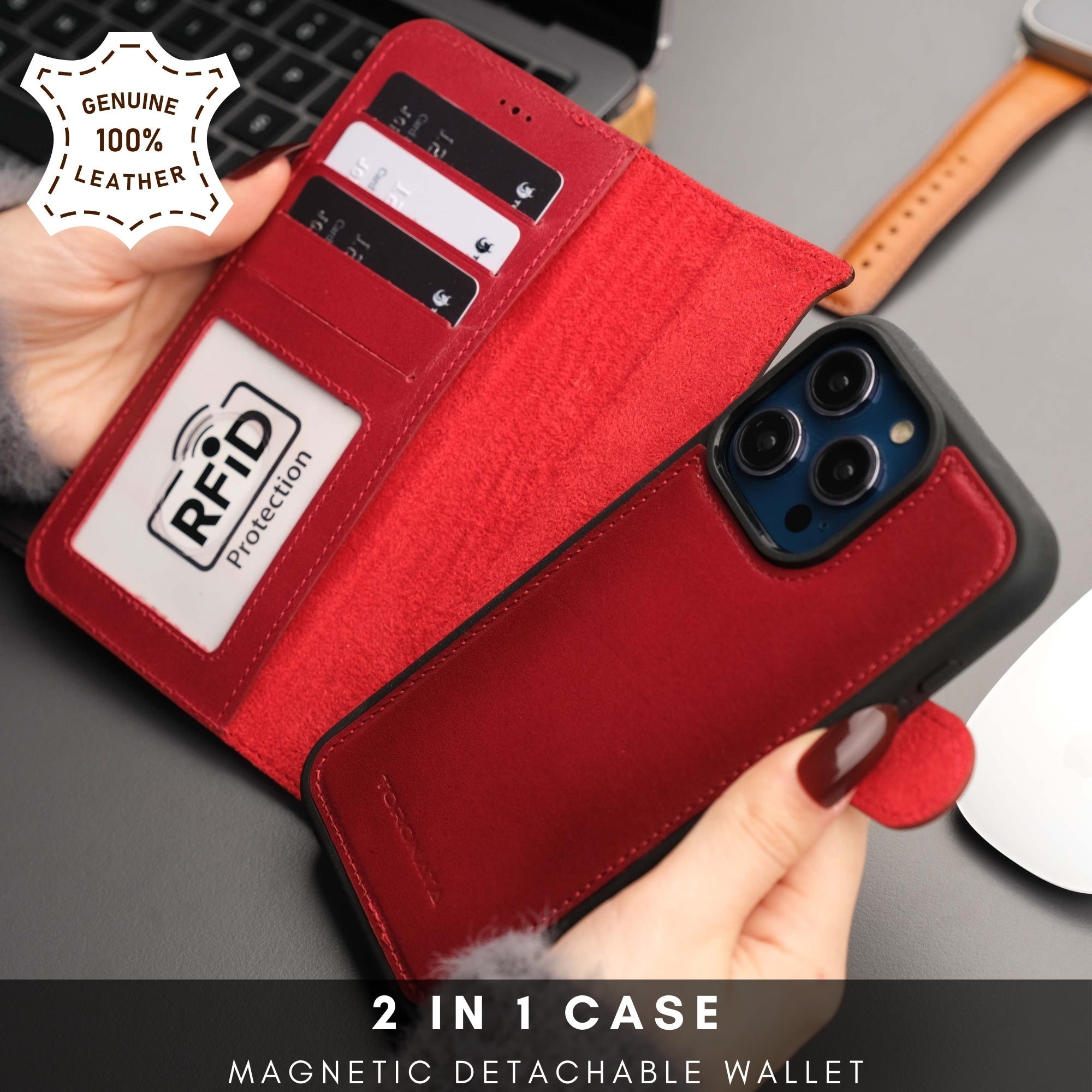 Casper Leather iPhone 14 Plus Wallet Case | MagSafe - TORONATA -