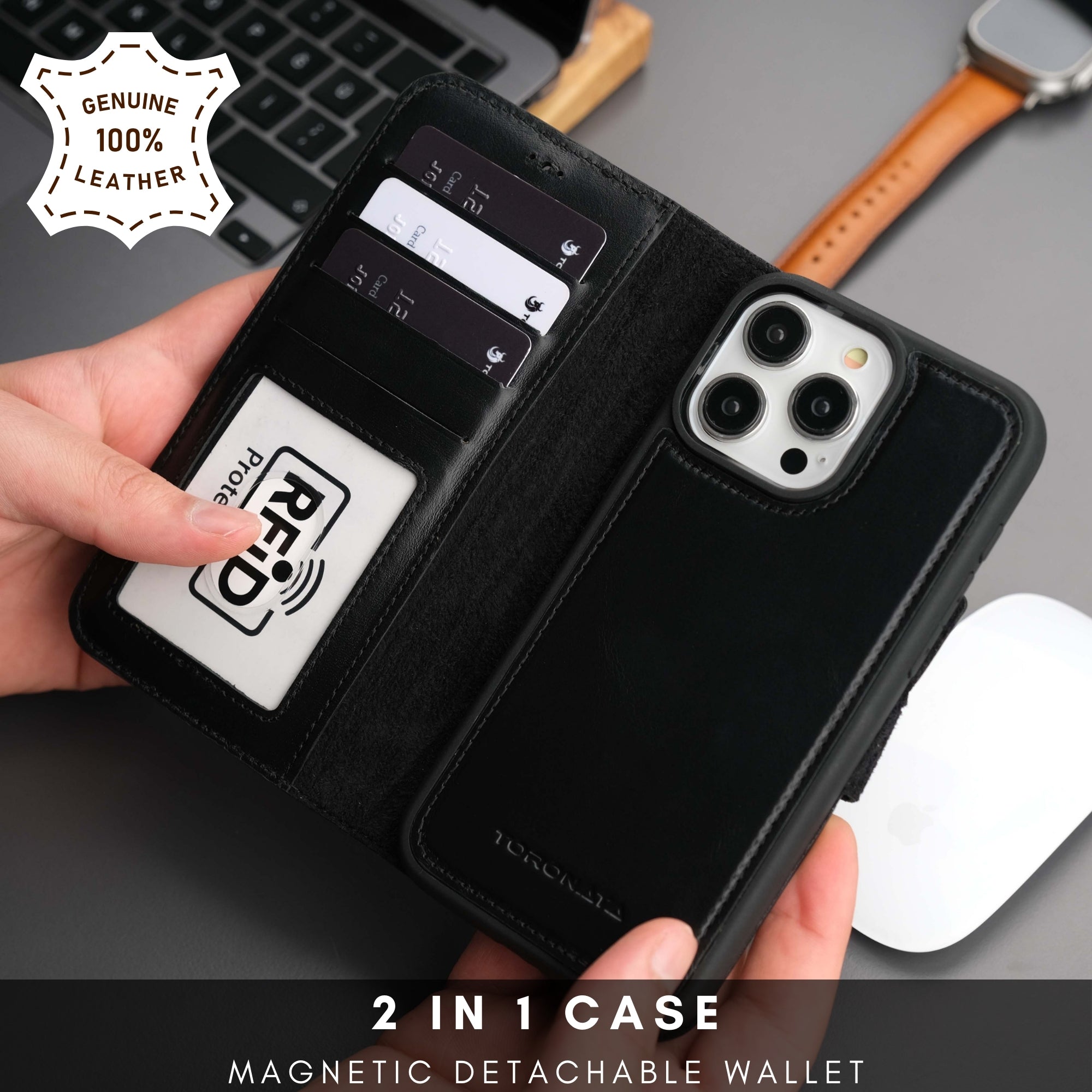 Casper Leather iPhone 15 Pro Wallet Case | MagSafe - TORONATA -