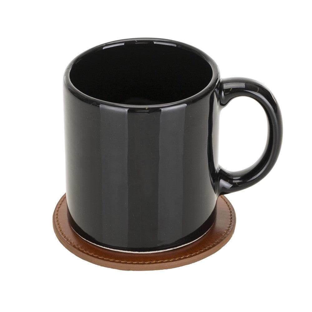 Bouletta Divine Geniun Leather Handmade Cup Coaster Rustic Black