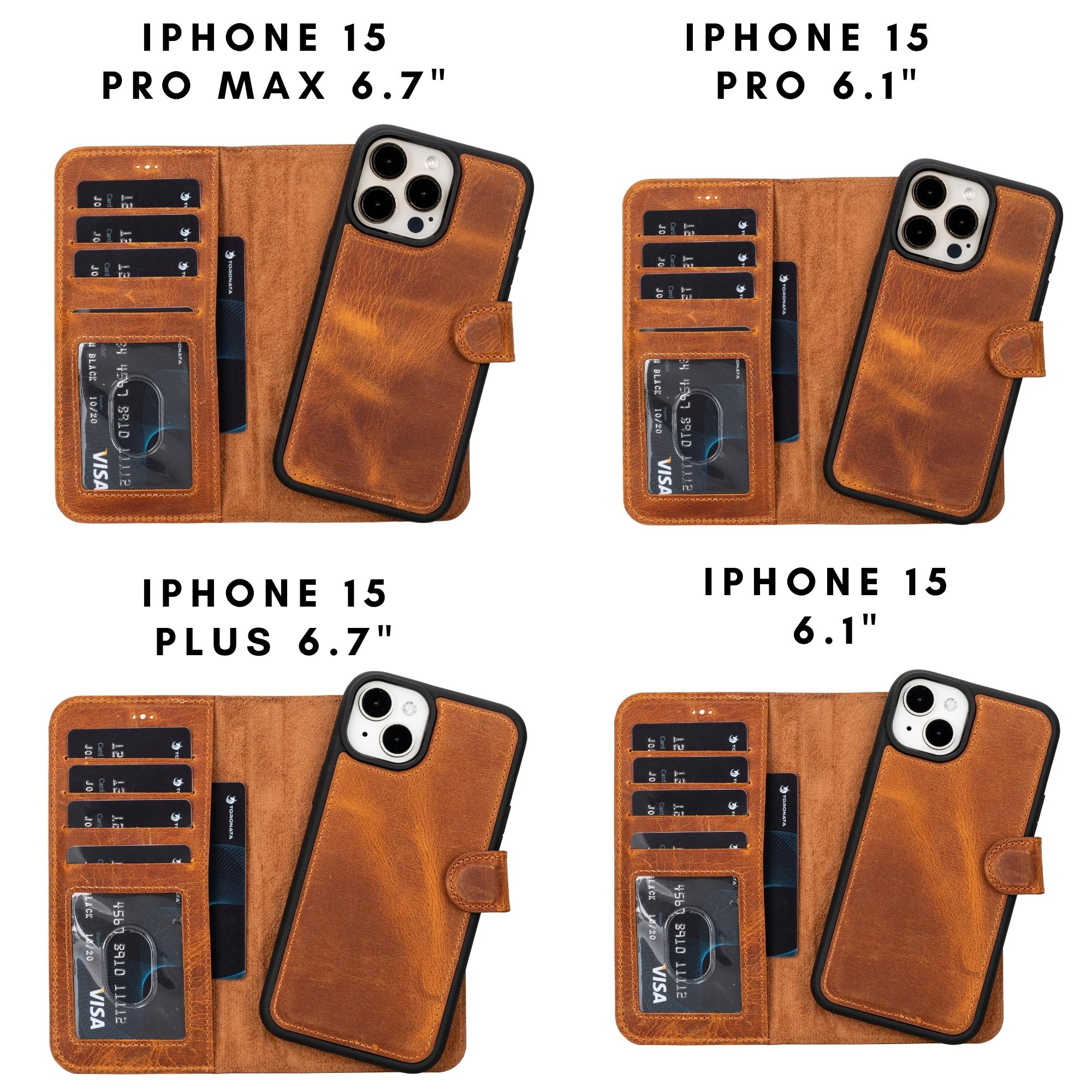 casper leather iphone 15 series wallet case - toronata -