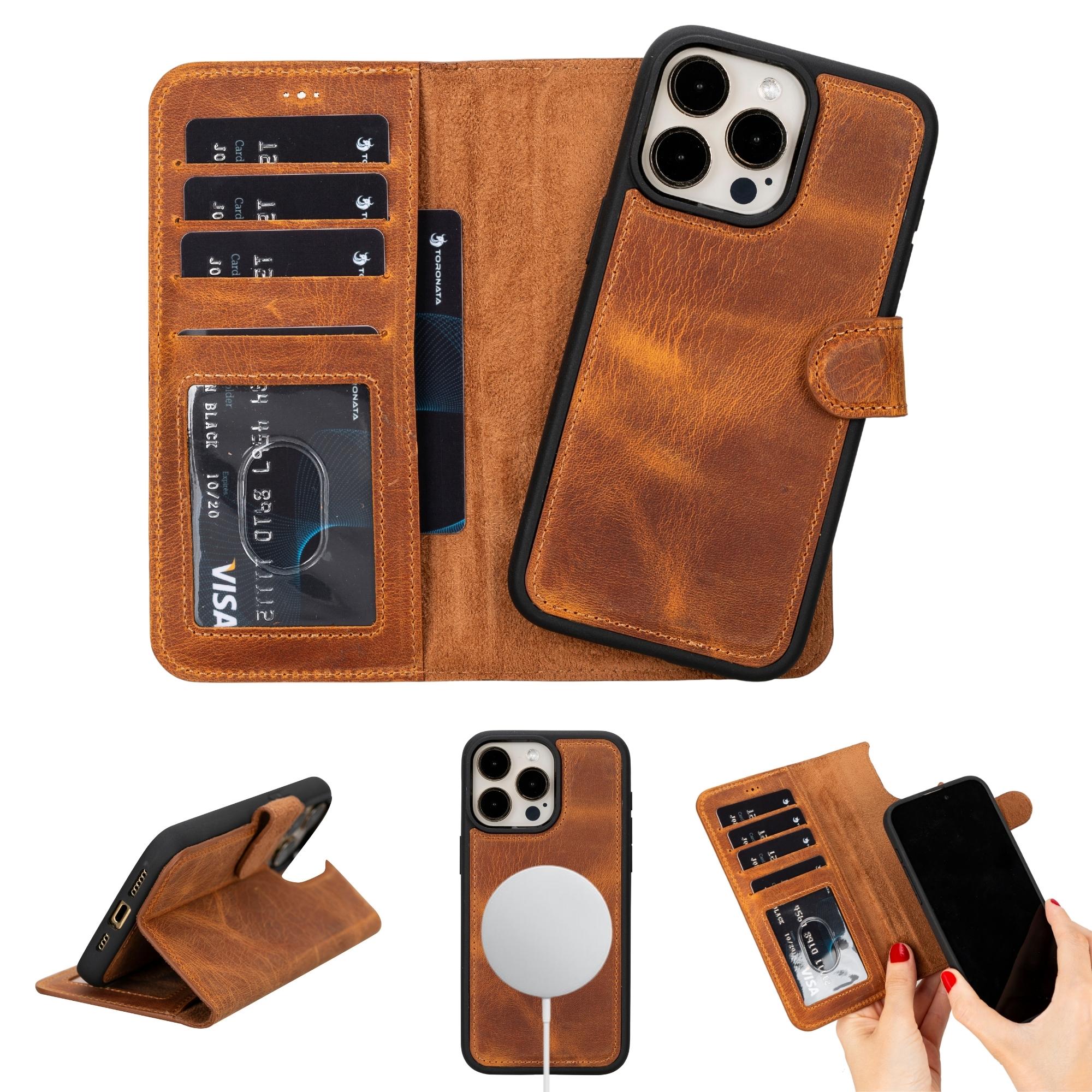 casper leather iphone 15 series wallet case - toronata -
