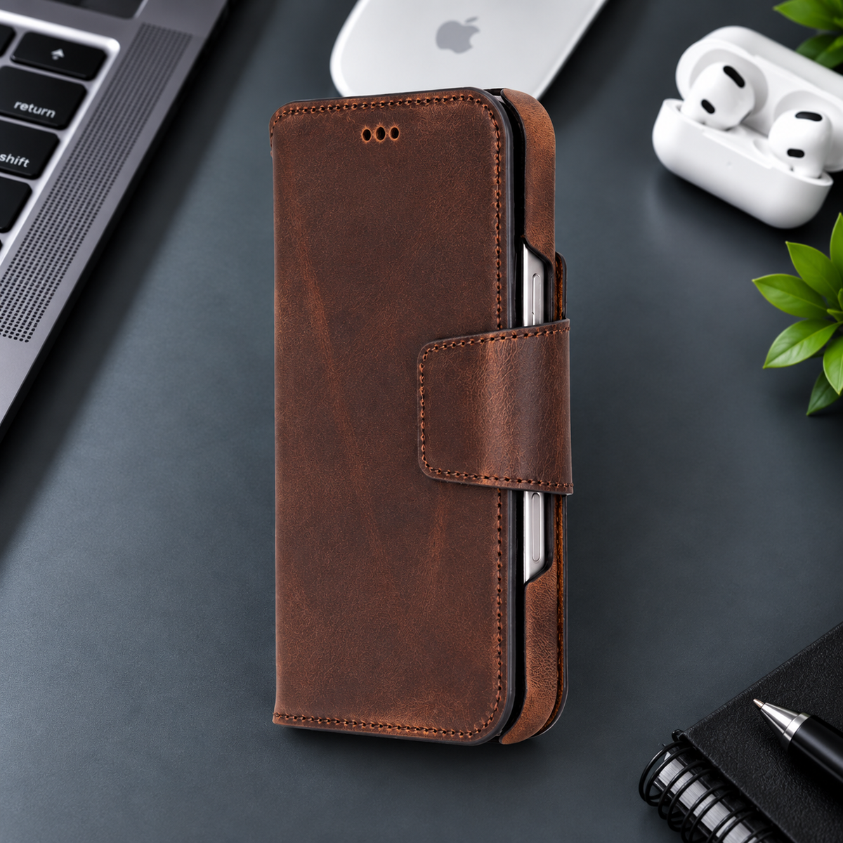 Brea iPhone 18 Pro Leather Wallet Case | TORONATA