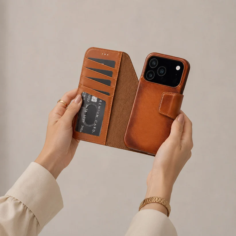 Brea iPhone 18 Pro Leather Wallet Case TORONATA