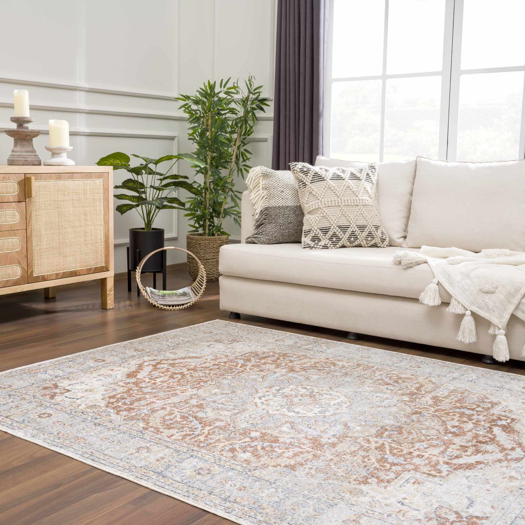 Emke Flat Pile Washable Rug