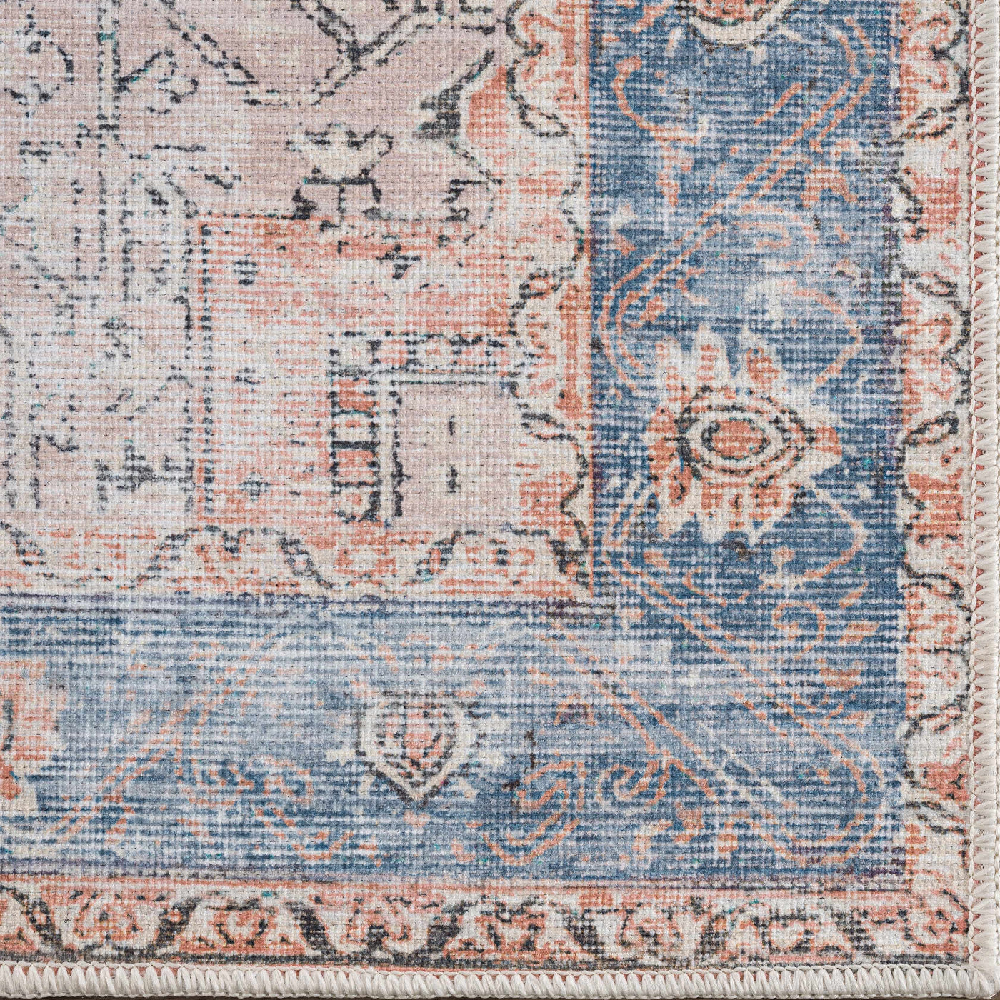 Rosman Distressed Washable Rug Area Rug