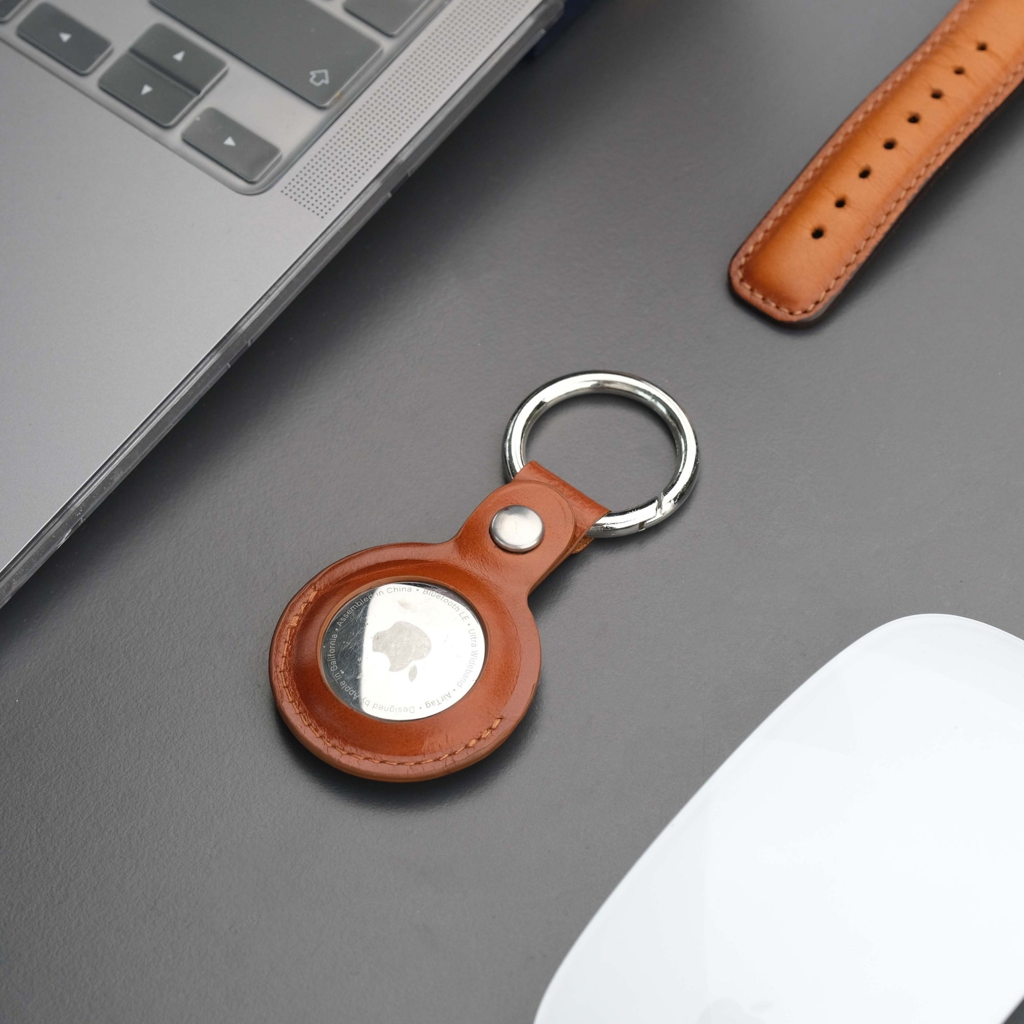 saratoga leather airtag holder - toronata - #color_tan