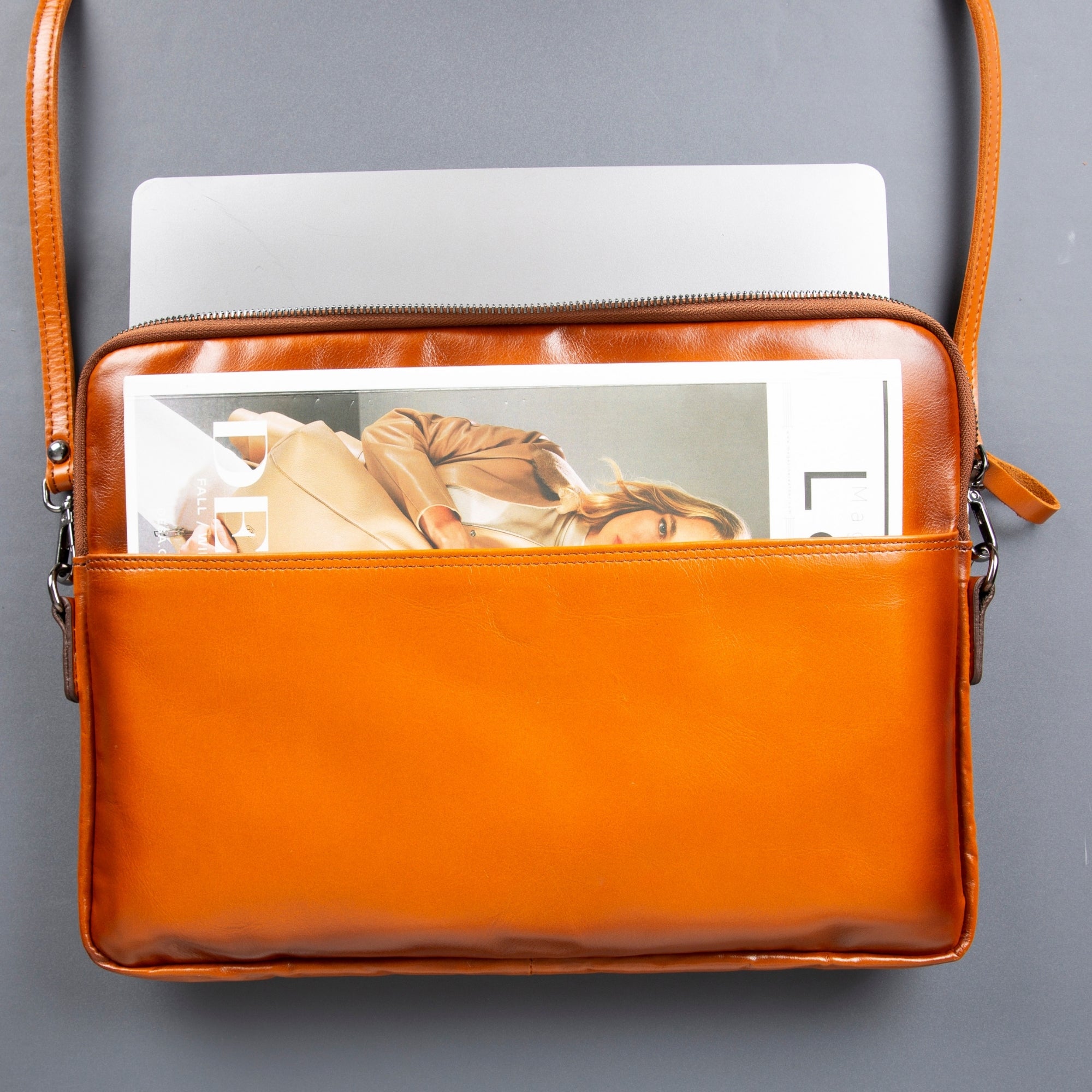 Seward Leather Laptop Bag with Shoulder Strap - MacBook Sleeve 14" & 16"