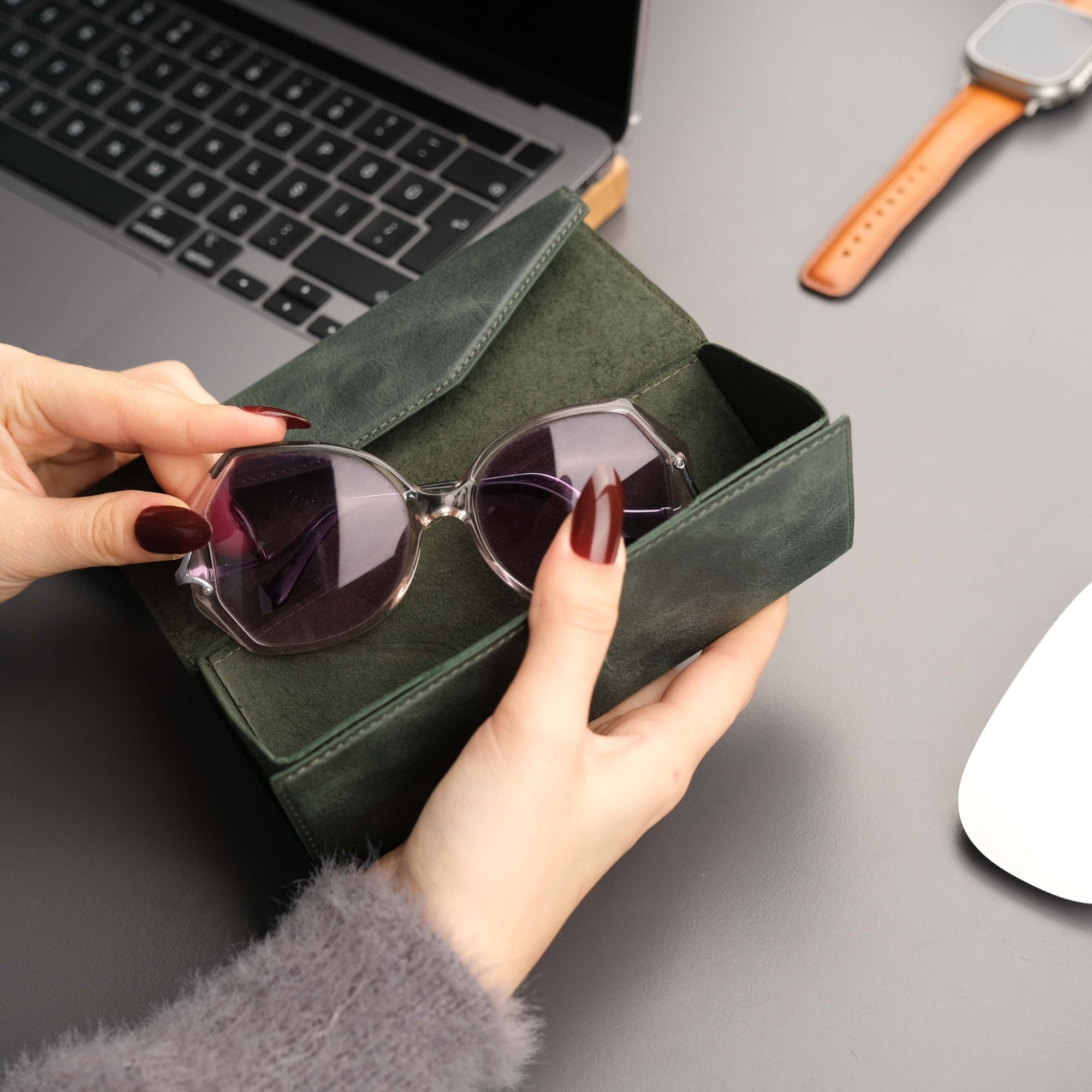 triangle leather cases for eyeglass or sunglasses - toronata -