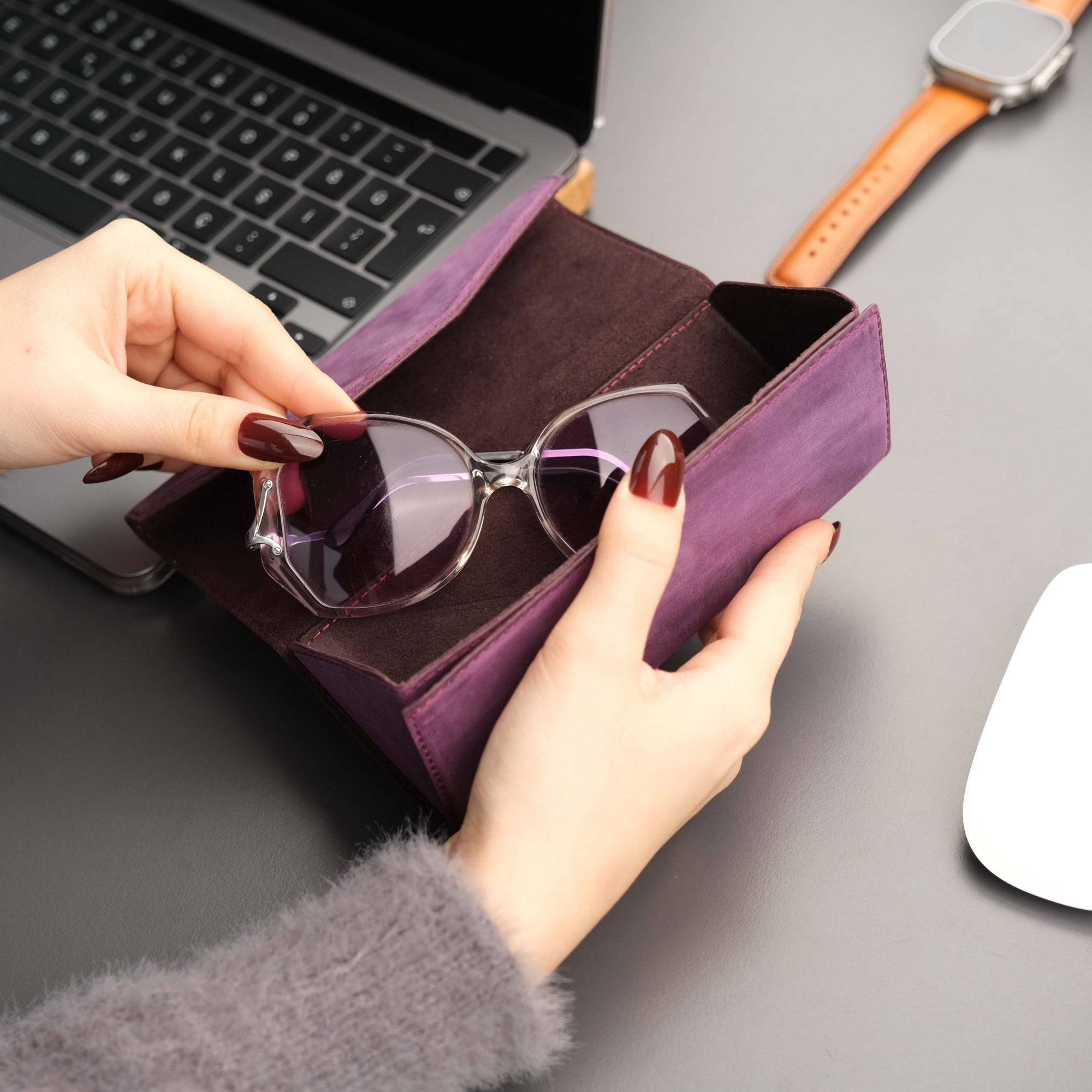 triangle leather cases for eyeglass or sunglasses - toronata -