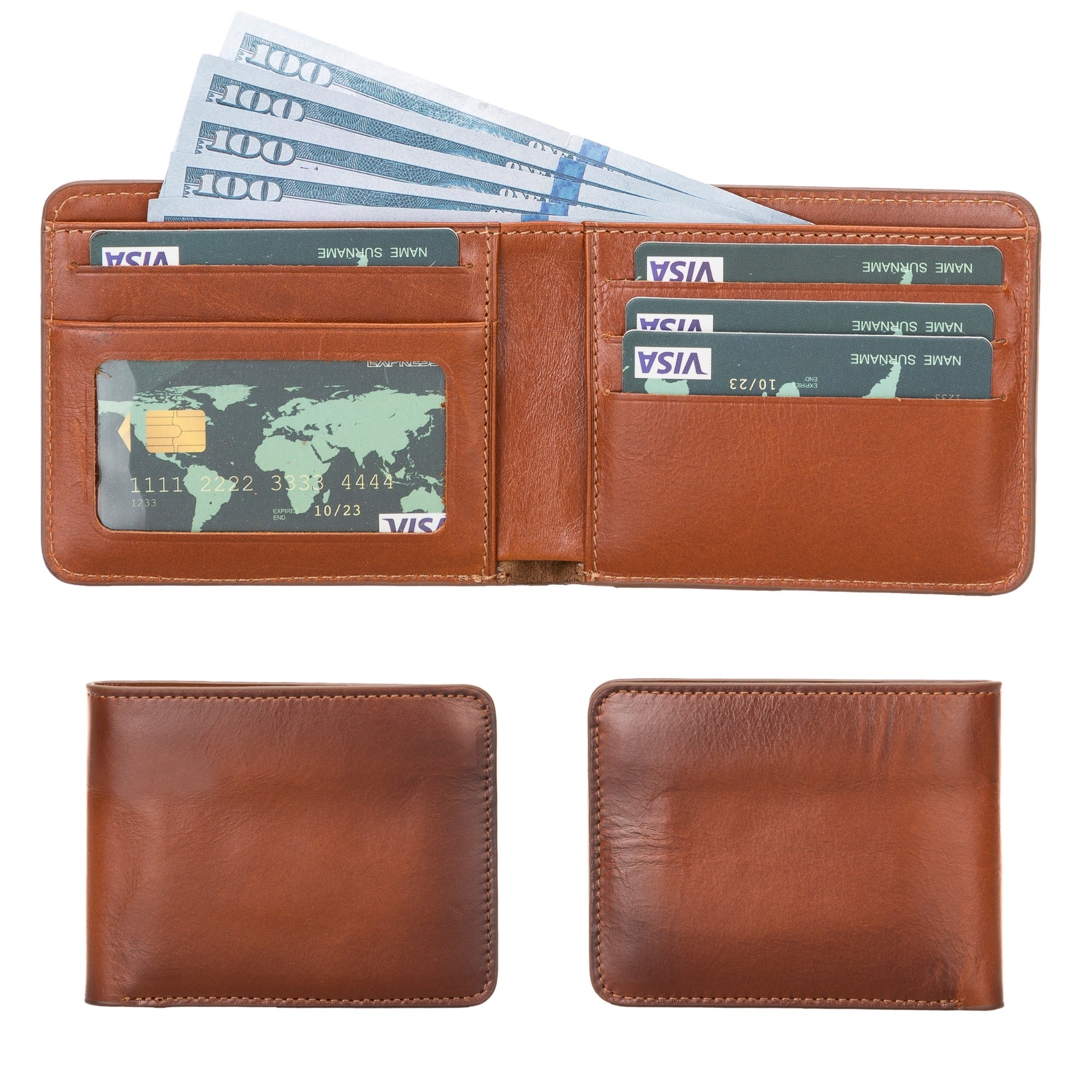 Arvada Handmade Bifold Leather Men Wallet - TORONATA - #color_tan