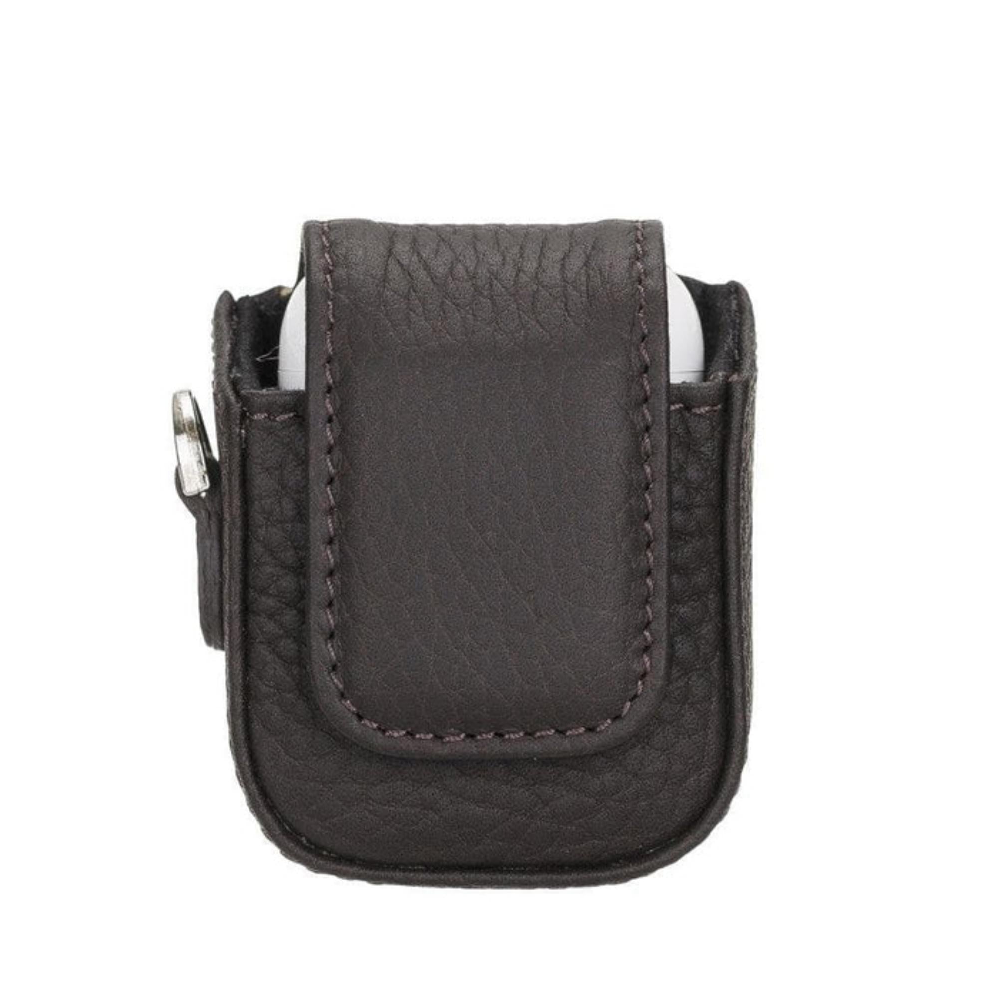 aurora luxury leather airpods case with attached wrist strap - toronata -