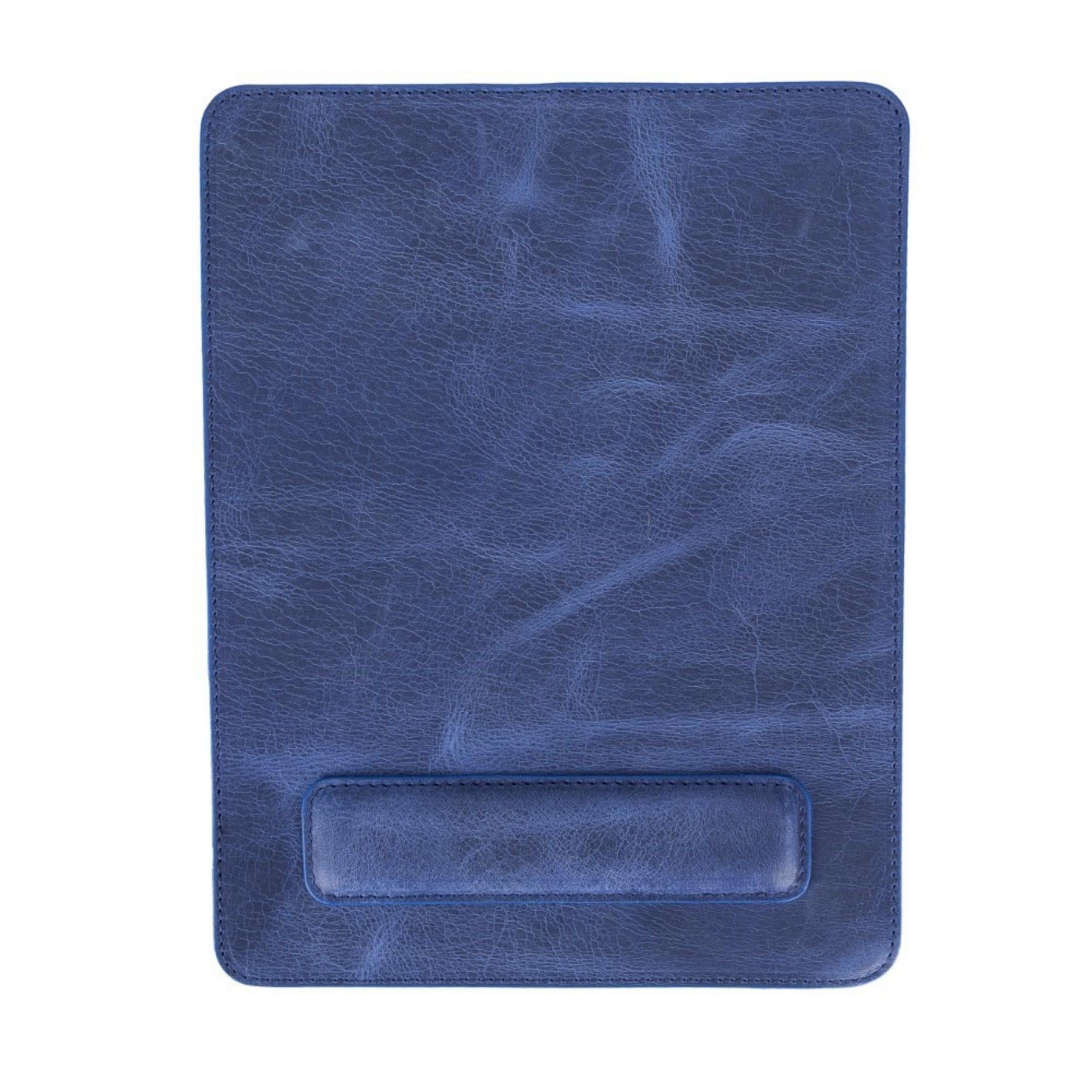 Boulder Full-Grain Leather Mouse Pad with Hand Support-Blue---TORONATA