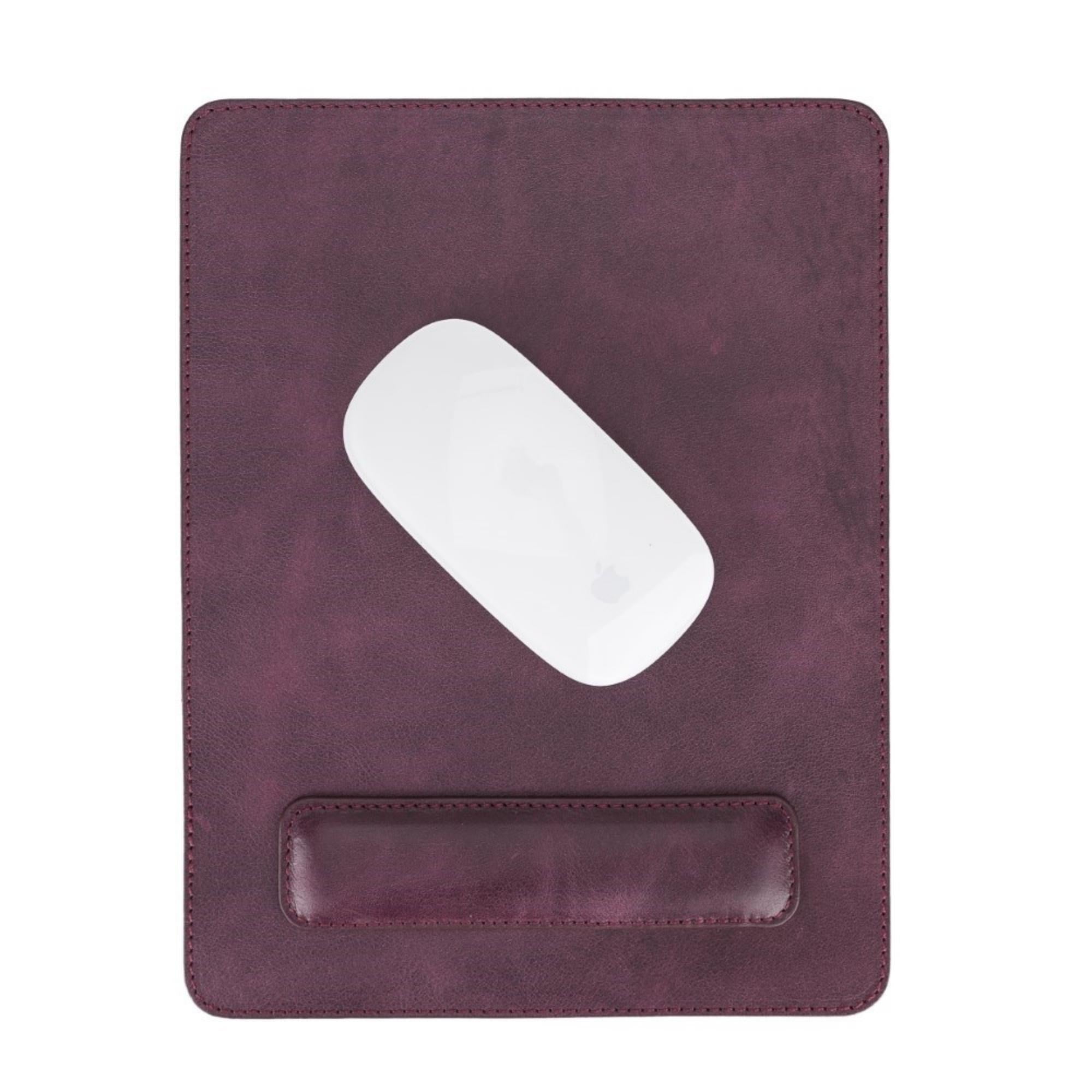 boulder full-grain leather mouse pad with hand support - toronata -