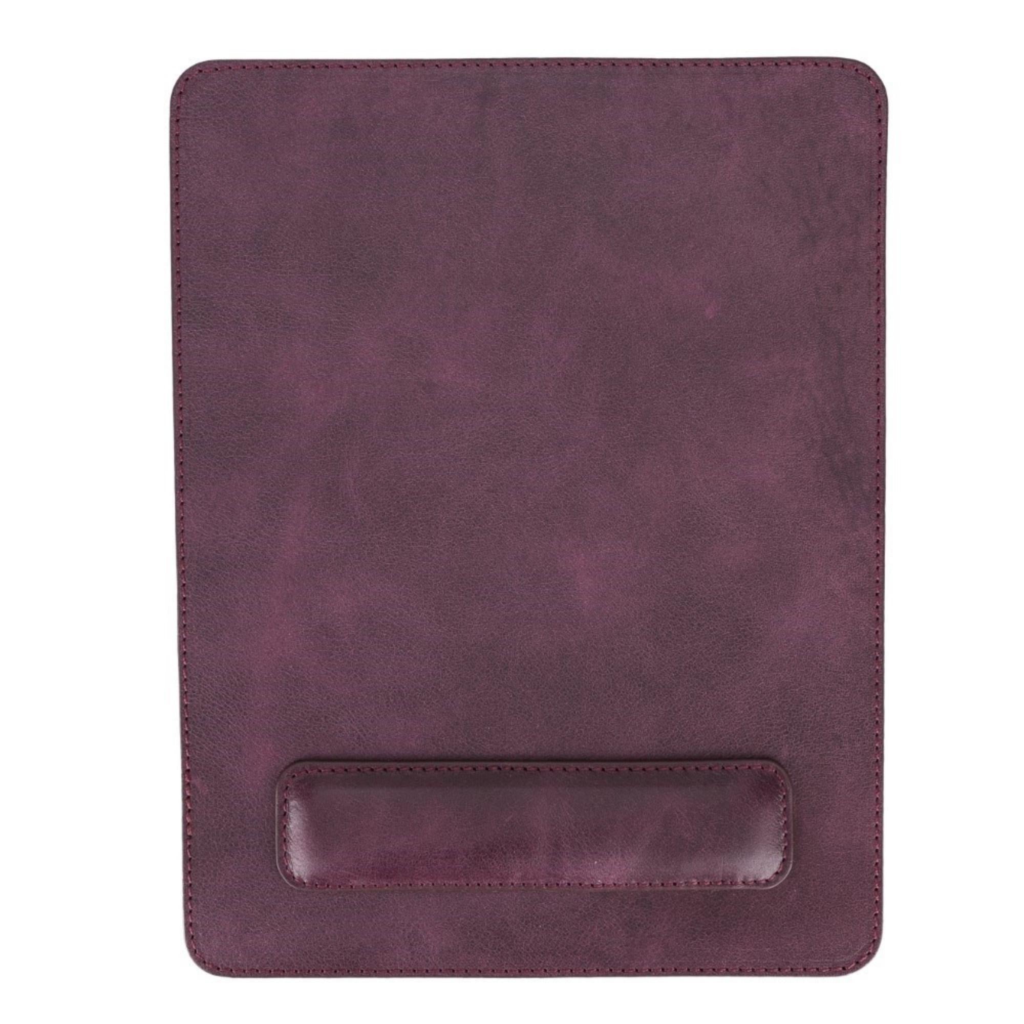 Boulder Full-Grain Leather Mouse Pad with Hand Support-Purple---TORONATA